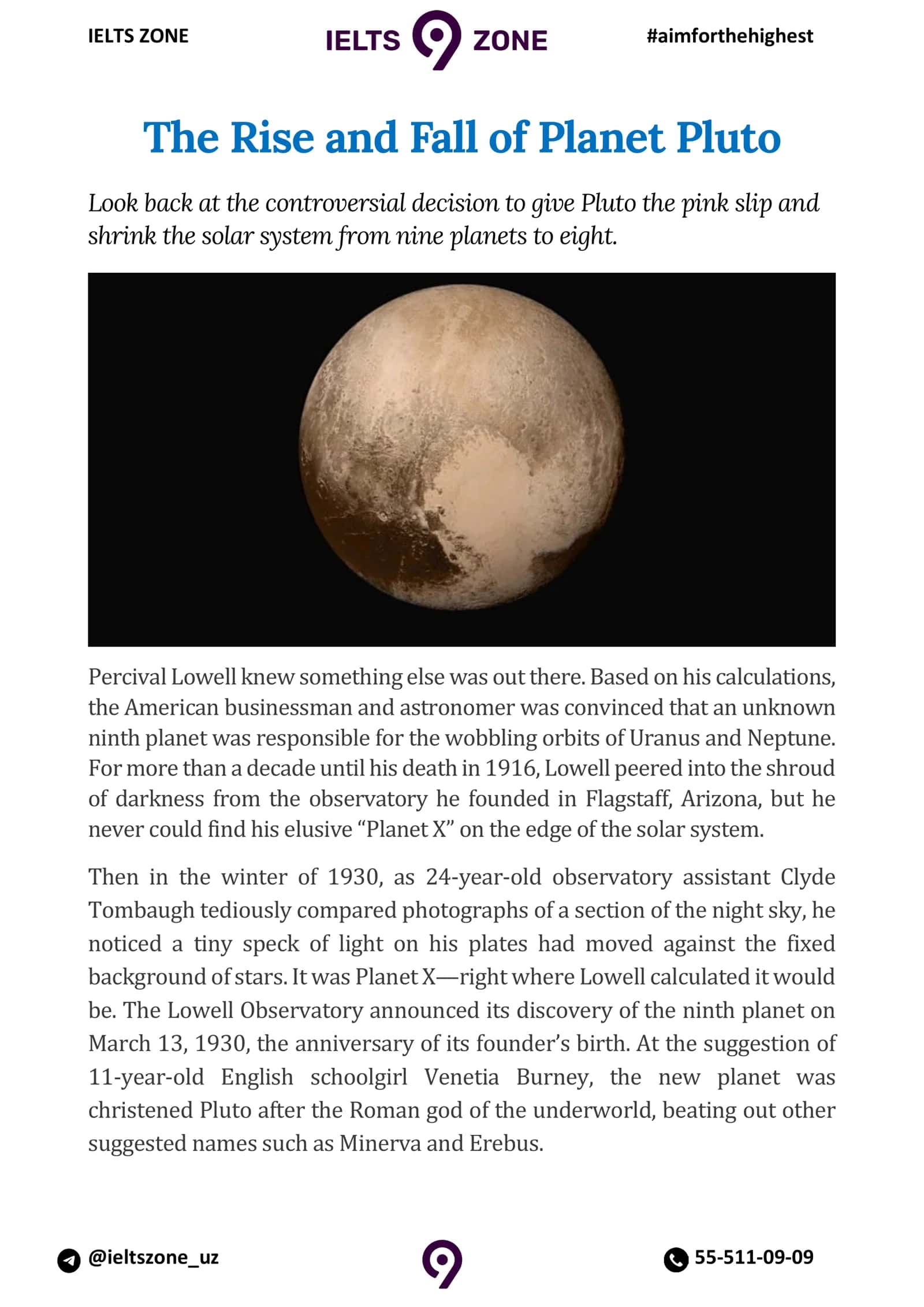 The Rise and Fall of Planet Pluto