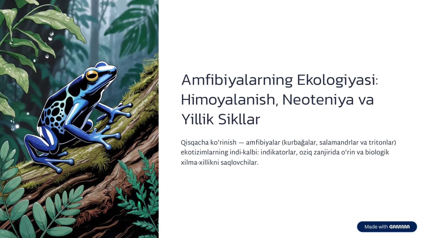 Amfibiyalarning Ekologiyasi