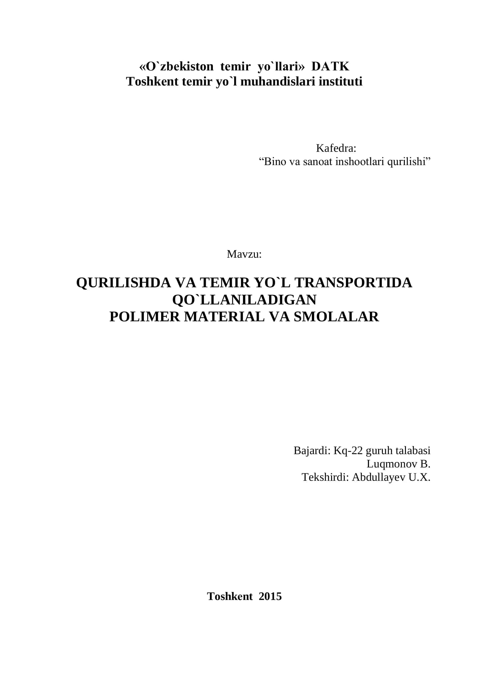 Polimer materiallar