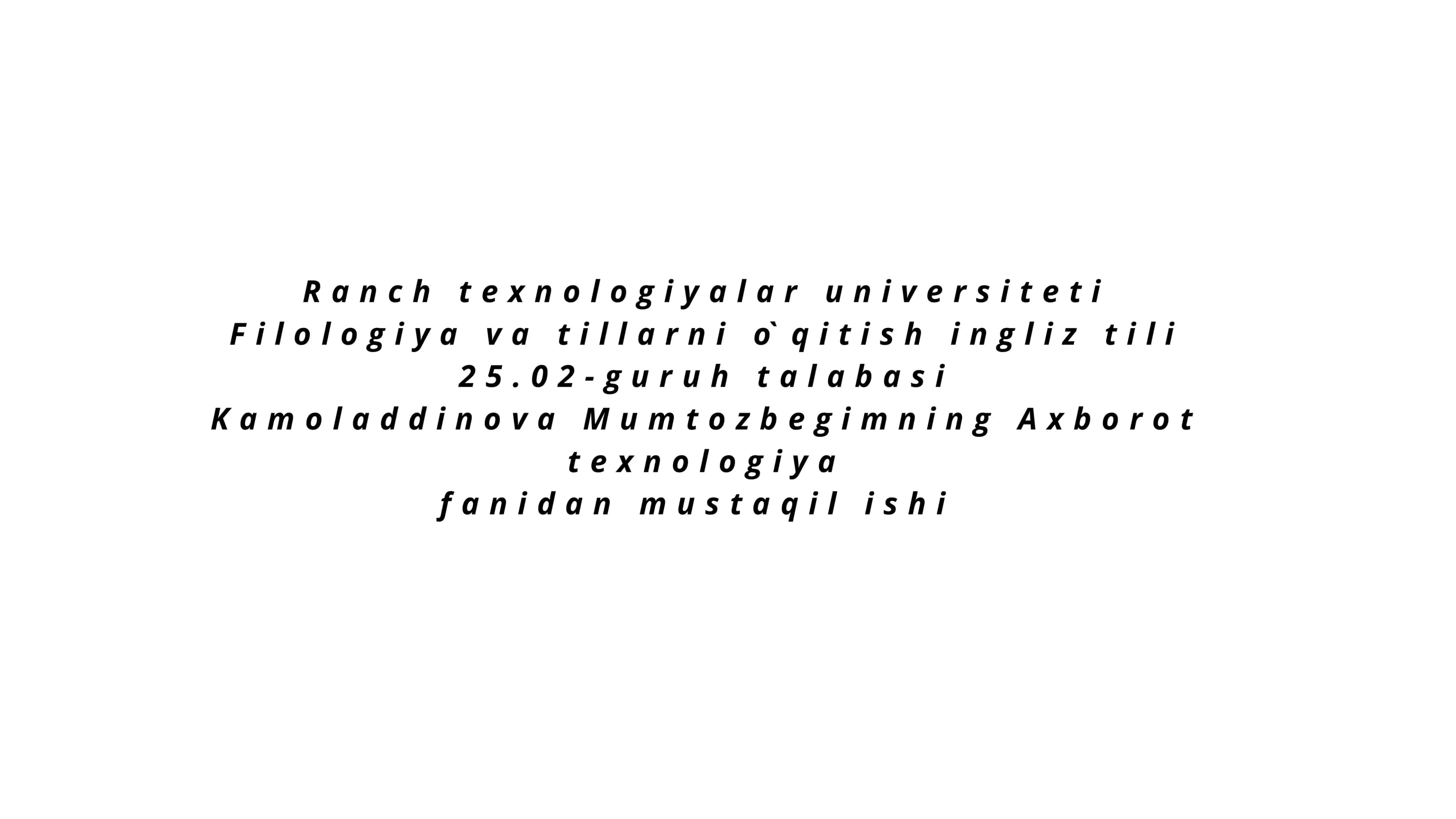 Axborot texnologiyalari