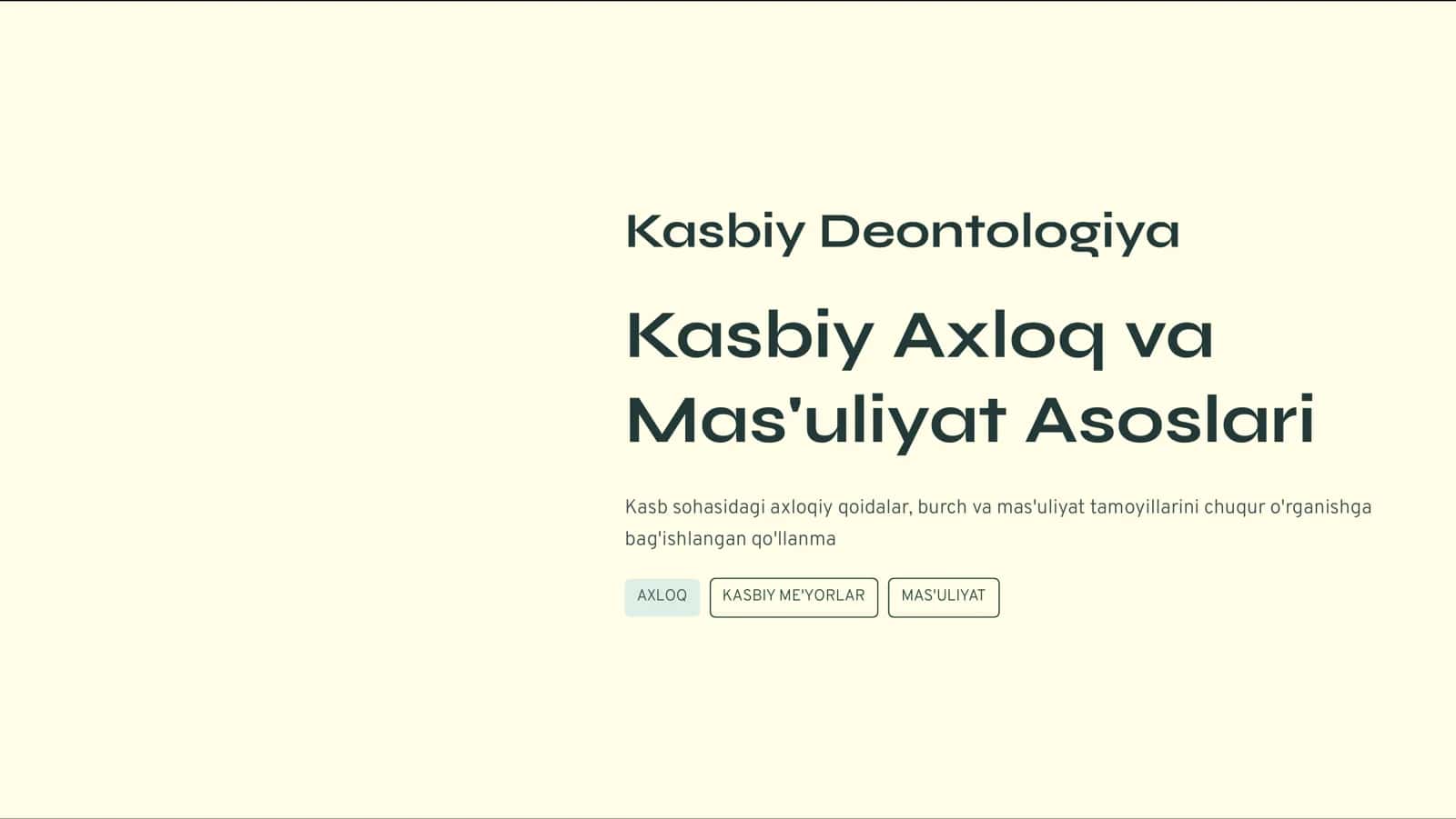 Kasbiy Deontologiya