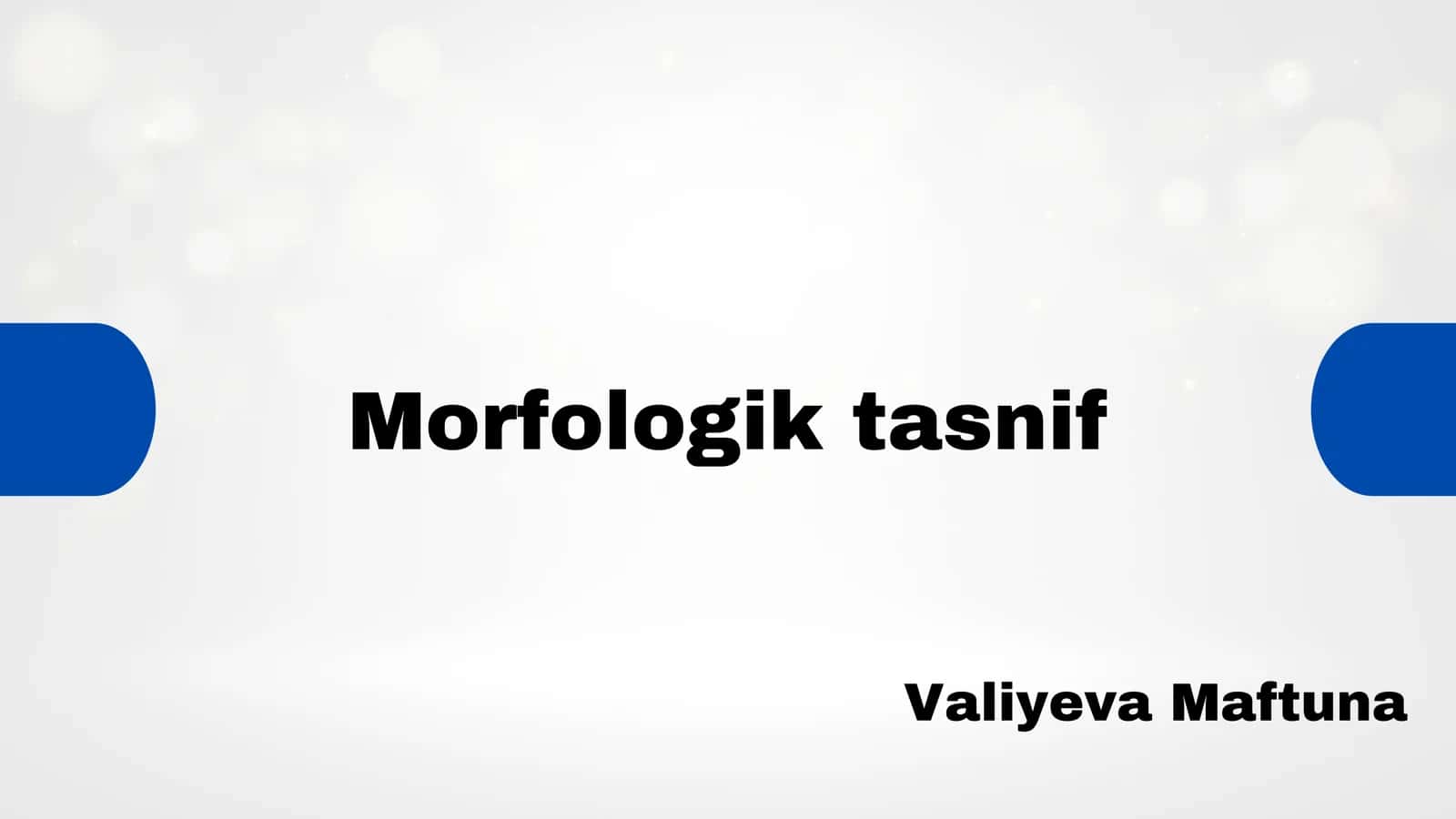 Morfologik tasnif