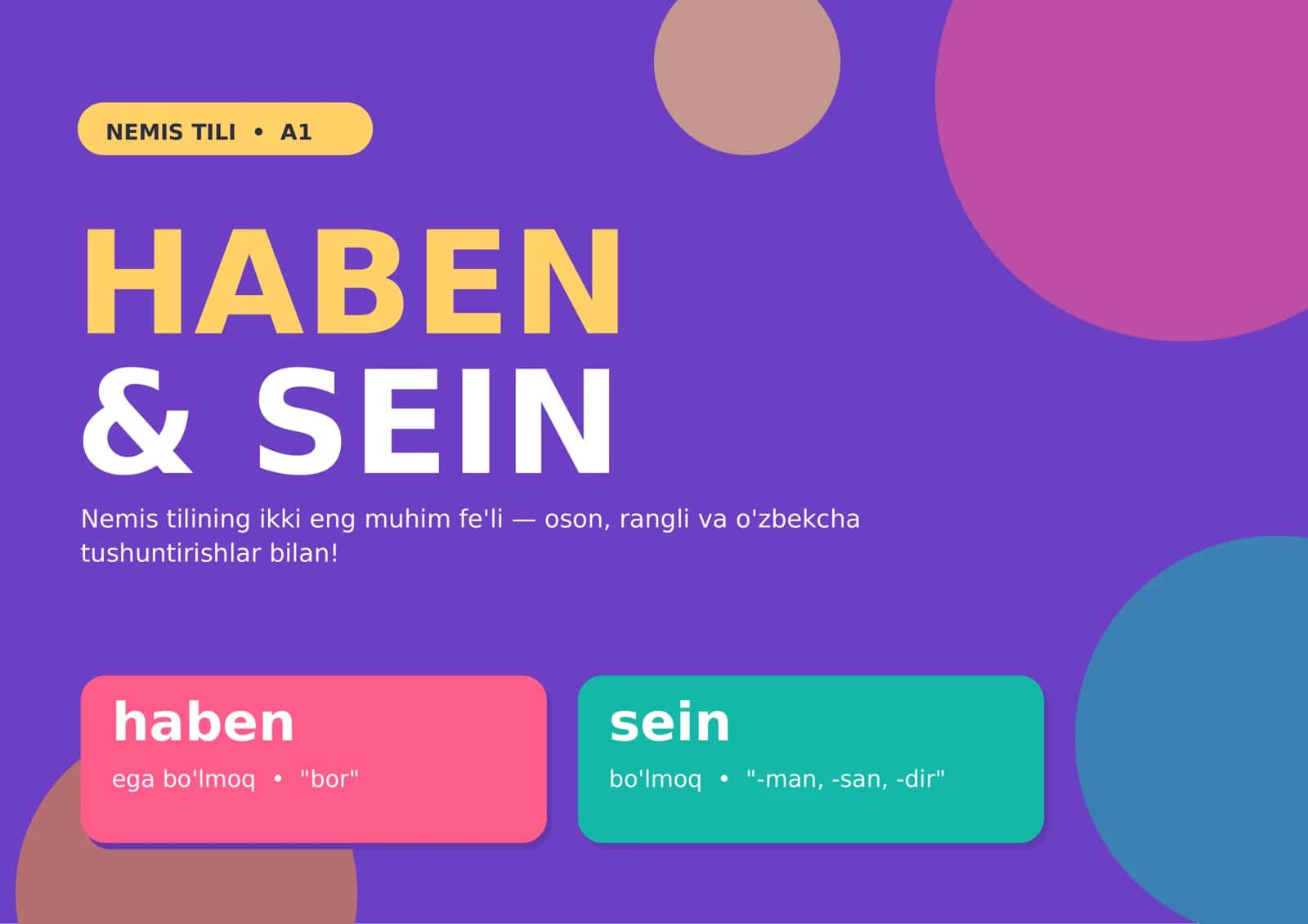 Nemis tili haben va sein fellari