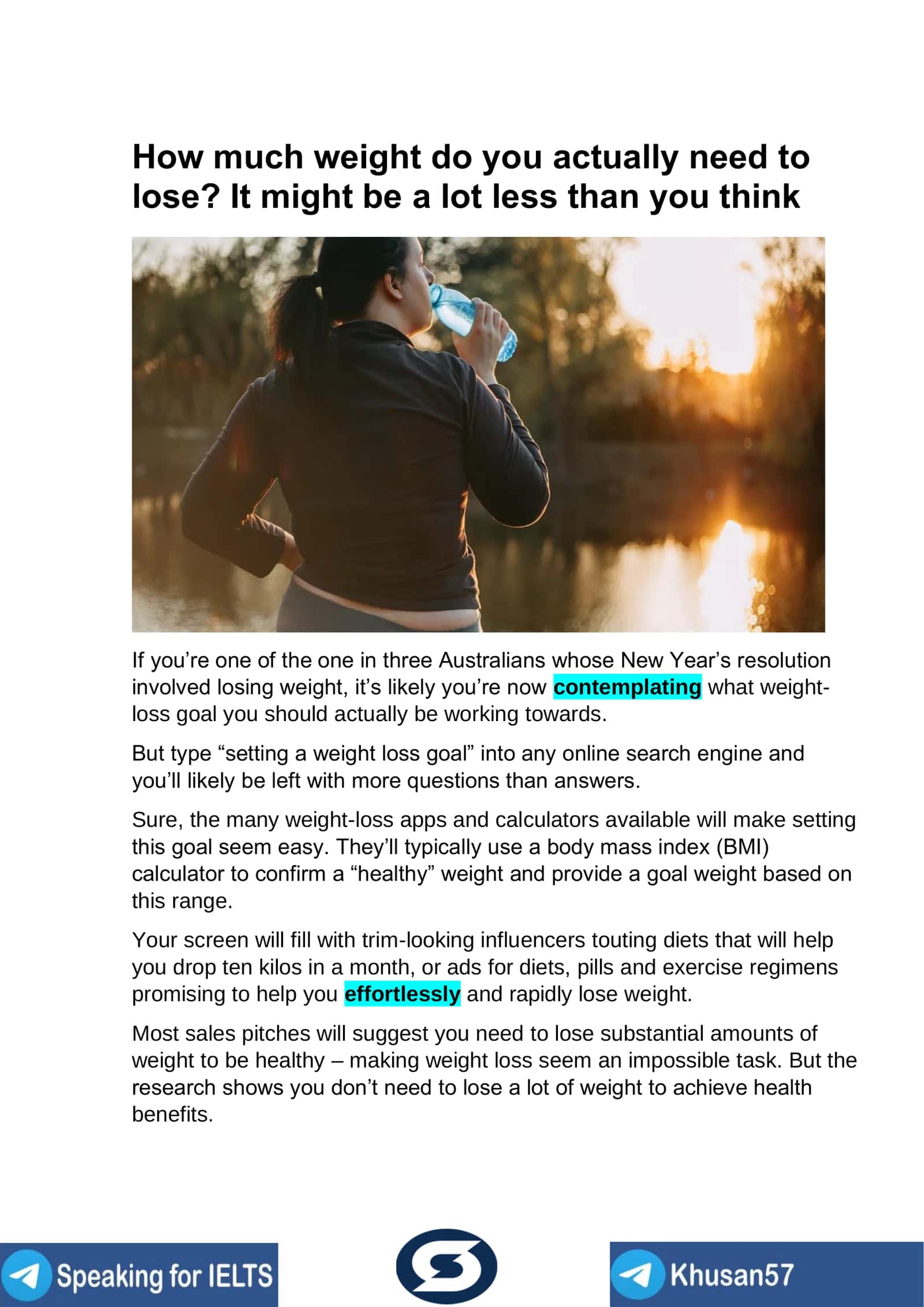 Setting a Weight Loss Goal