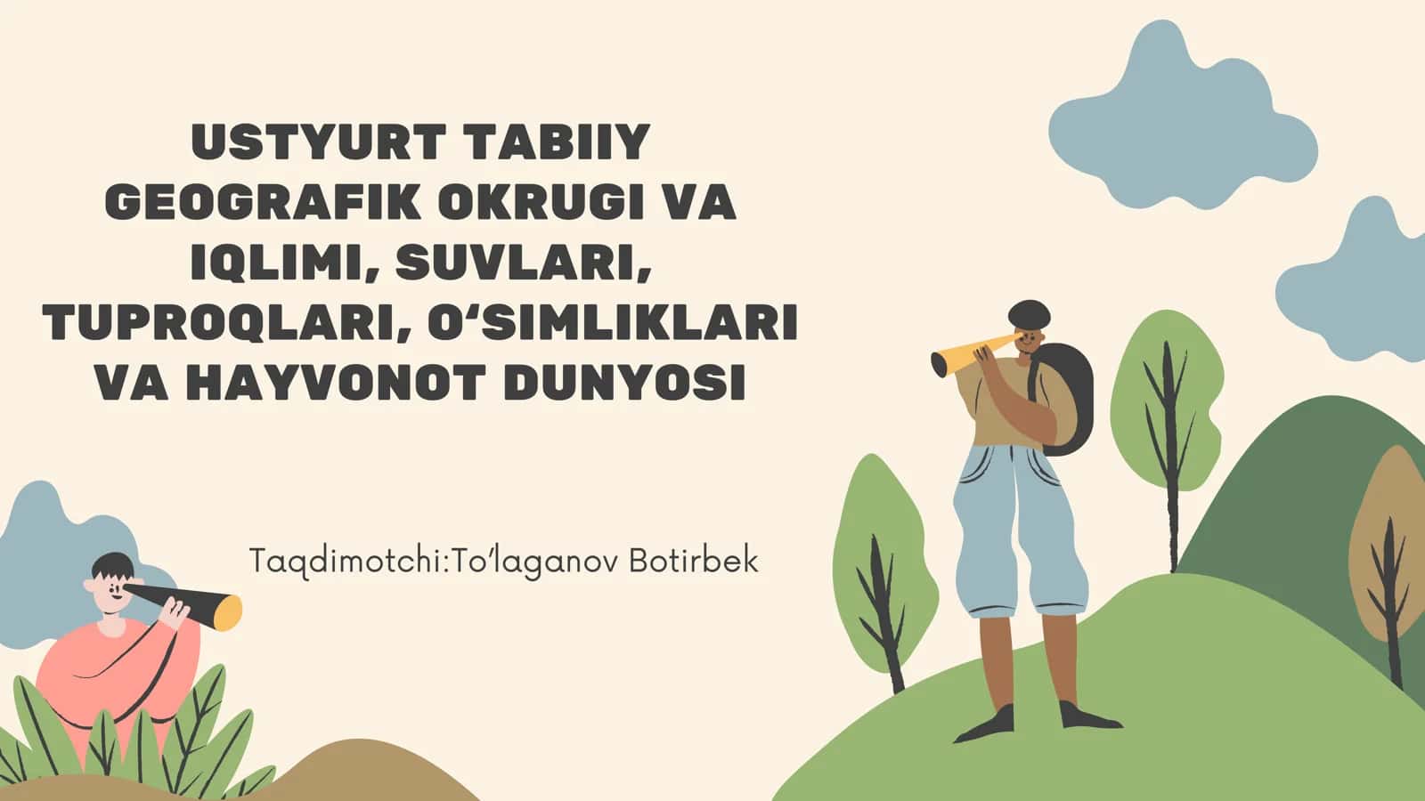 USTYURT TABIIY GEOGRAFIK OKRUGI VA IQLIMI, SUVLARI, TUPROQLARI, O‘SIMLIKLARI VA HAYVONOT DUNYOSI
