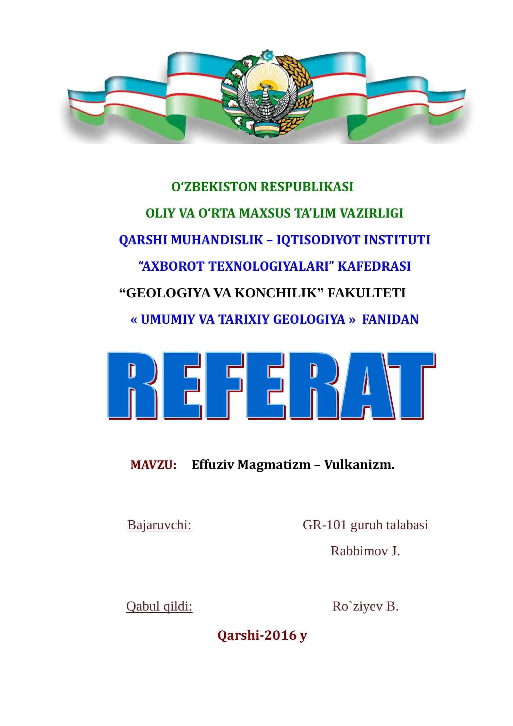 Effuziv Magmatizm – Vulkanizm
