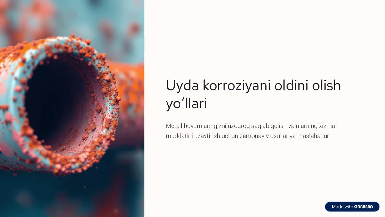 Uyda korroziyani oldini olish