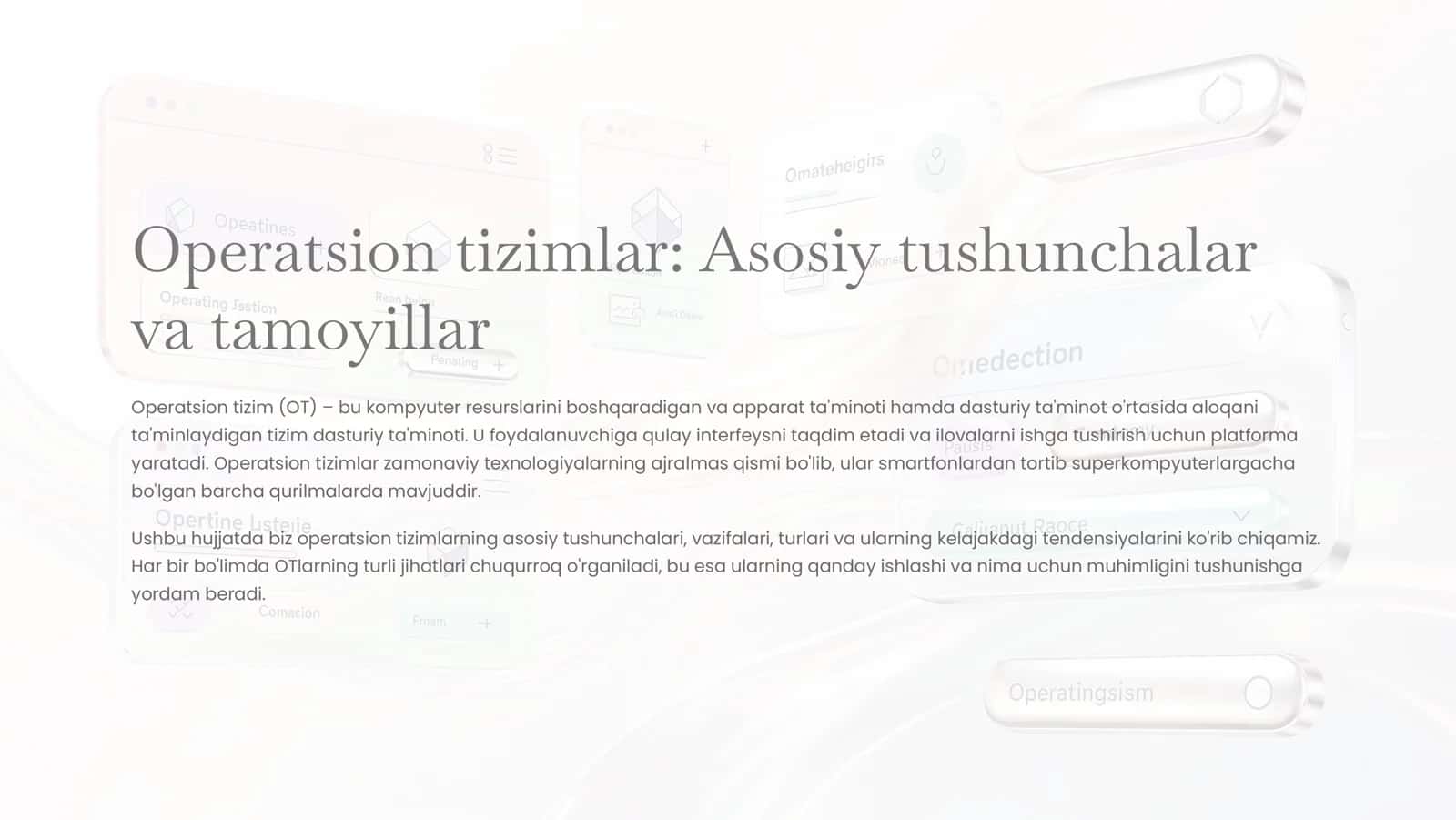 Operatsion tizimlar