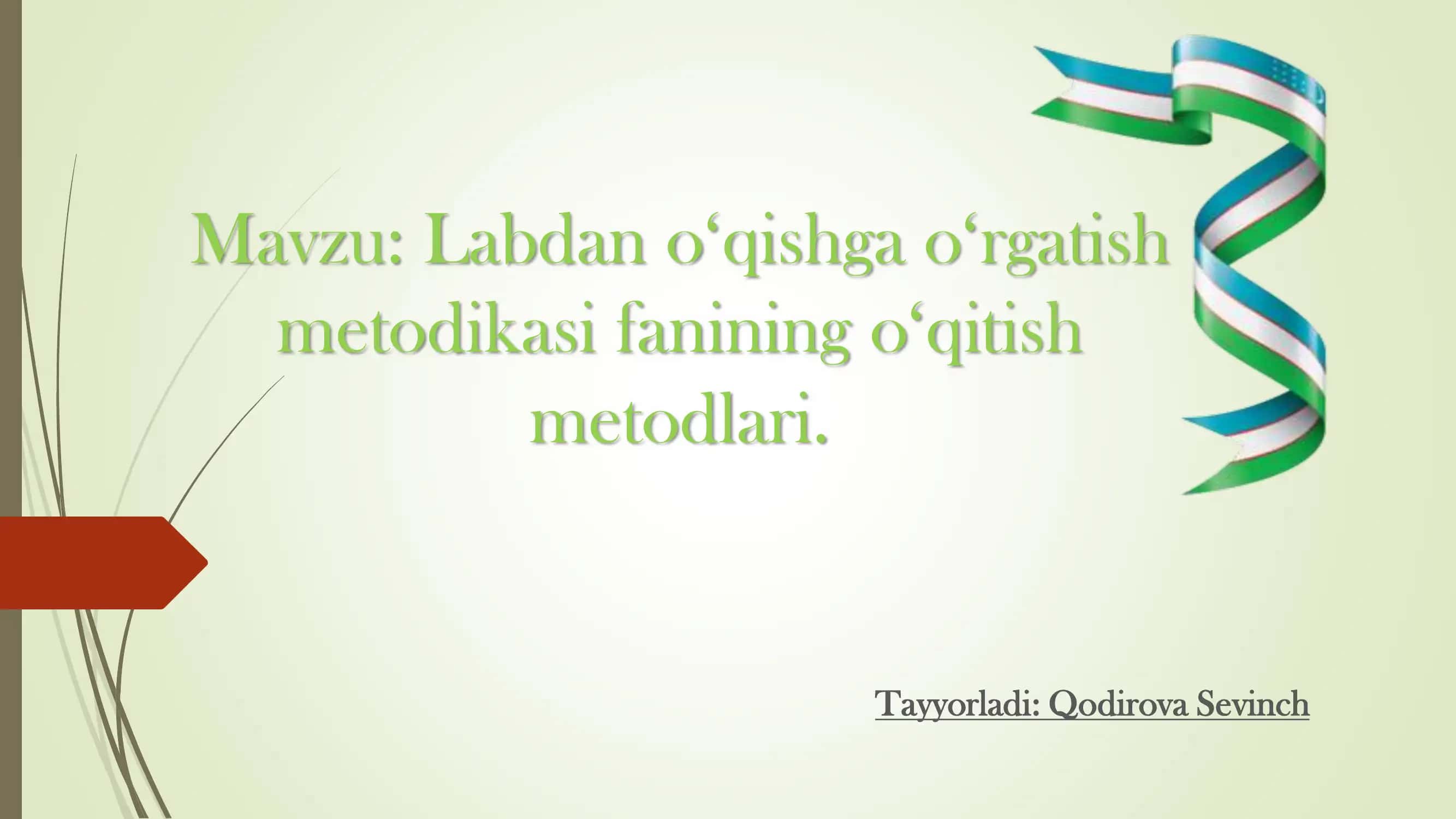 Labdan o‘qishga o‘rgatish metodikasi