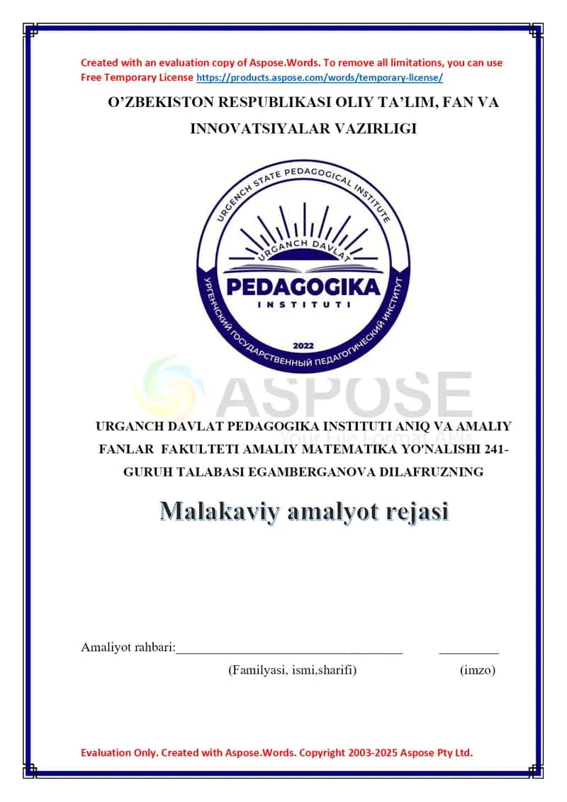 Referatlar, bibliografiya va qo'shimcha mavzular haqida amaliy loyiha