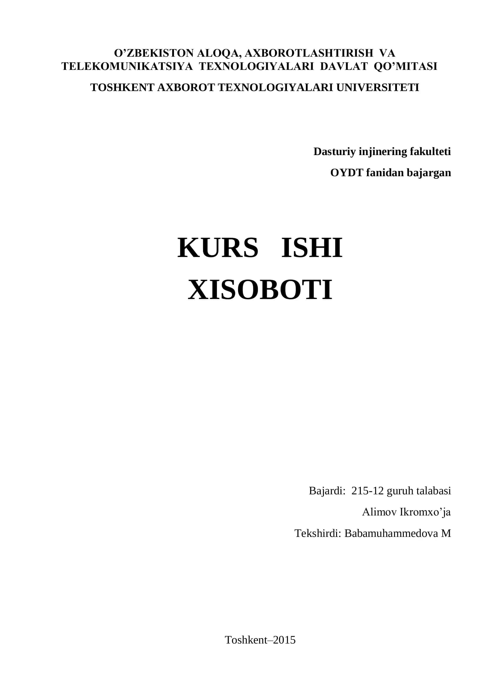 XISOBOTI