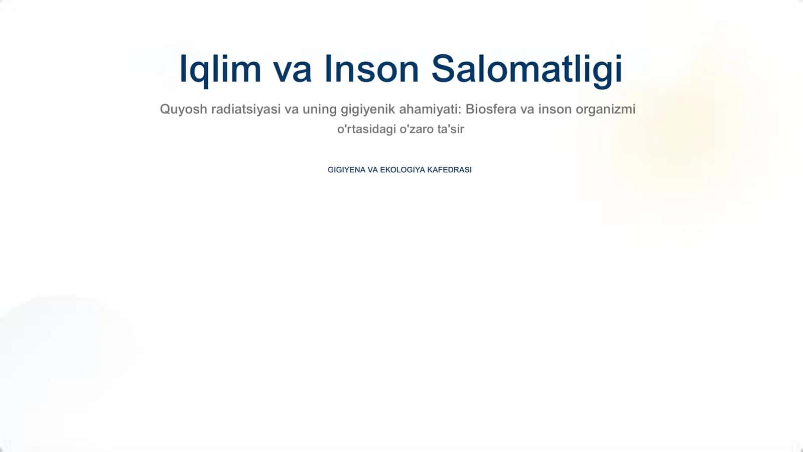 Iqlim va Inson Salomatligi
