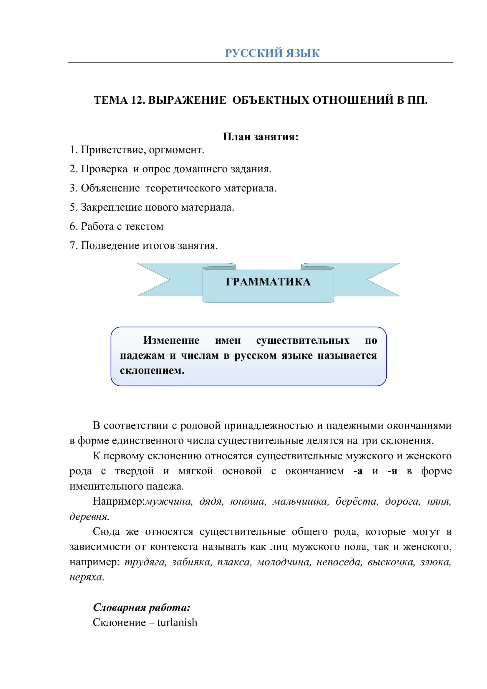 ТЕМА 12. ВЫРАЖЕНИЕ ОБЪЕКТНЫХ ОТНОШЕНИЙ В ПП