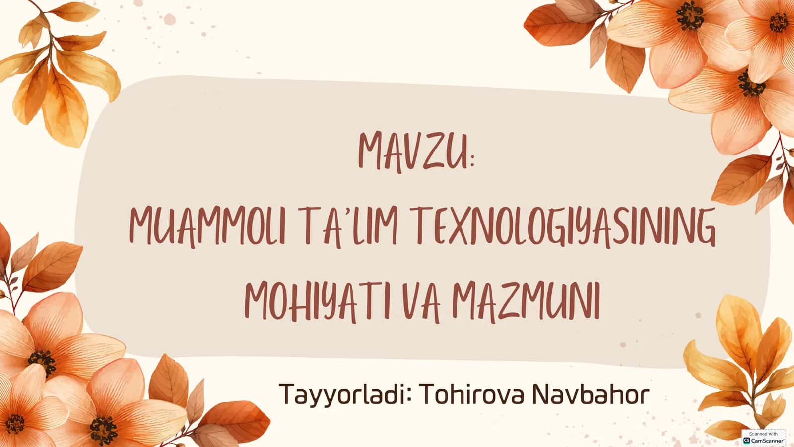 MUAMMOLI TA'LIM TEXNOLOGIYASINING MOHIYATI VA MAZMUNI