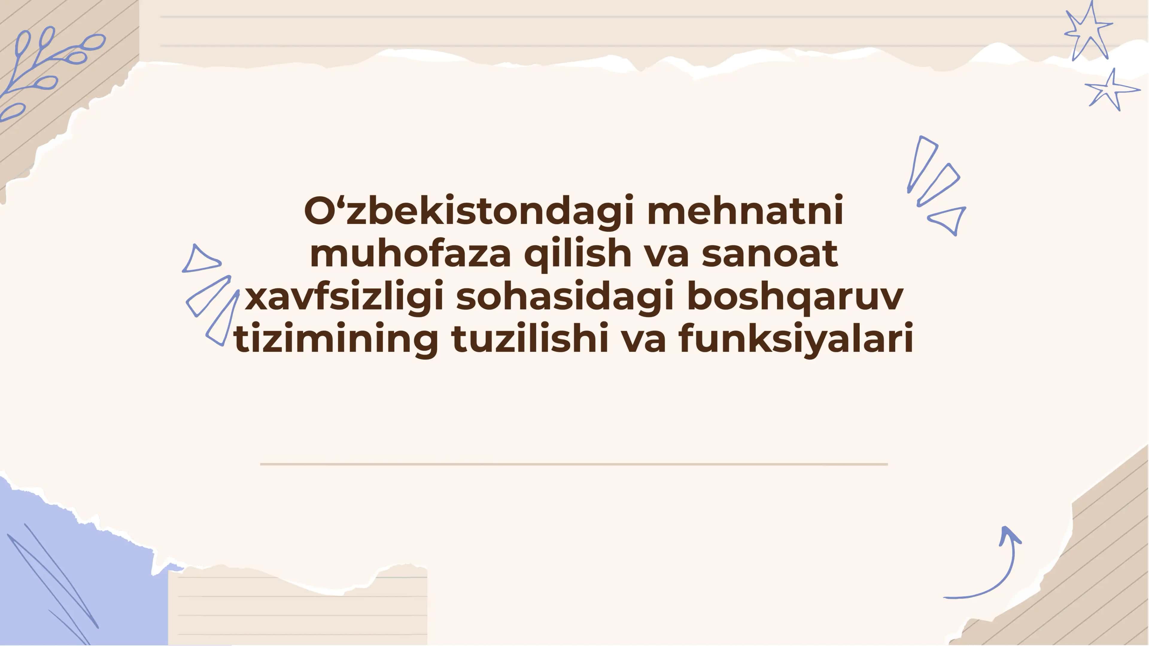 Mehnatni Muhofaza Qilish va Sanoat Xavfsizligi Boshqaruv Tizimi