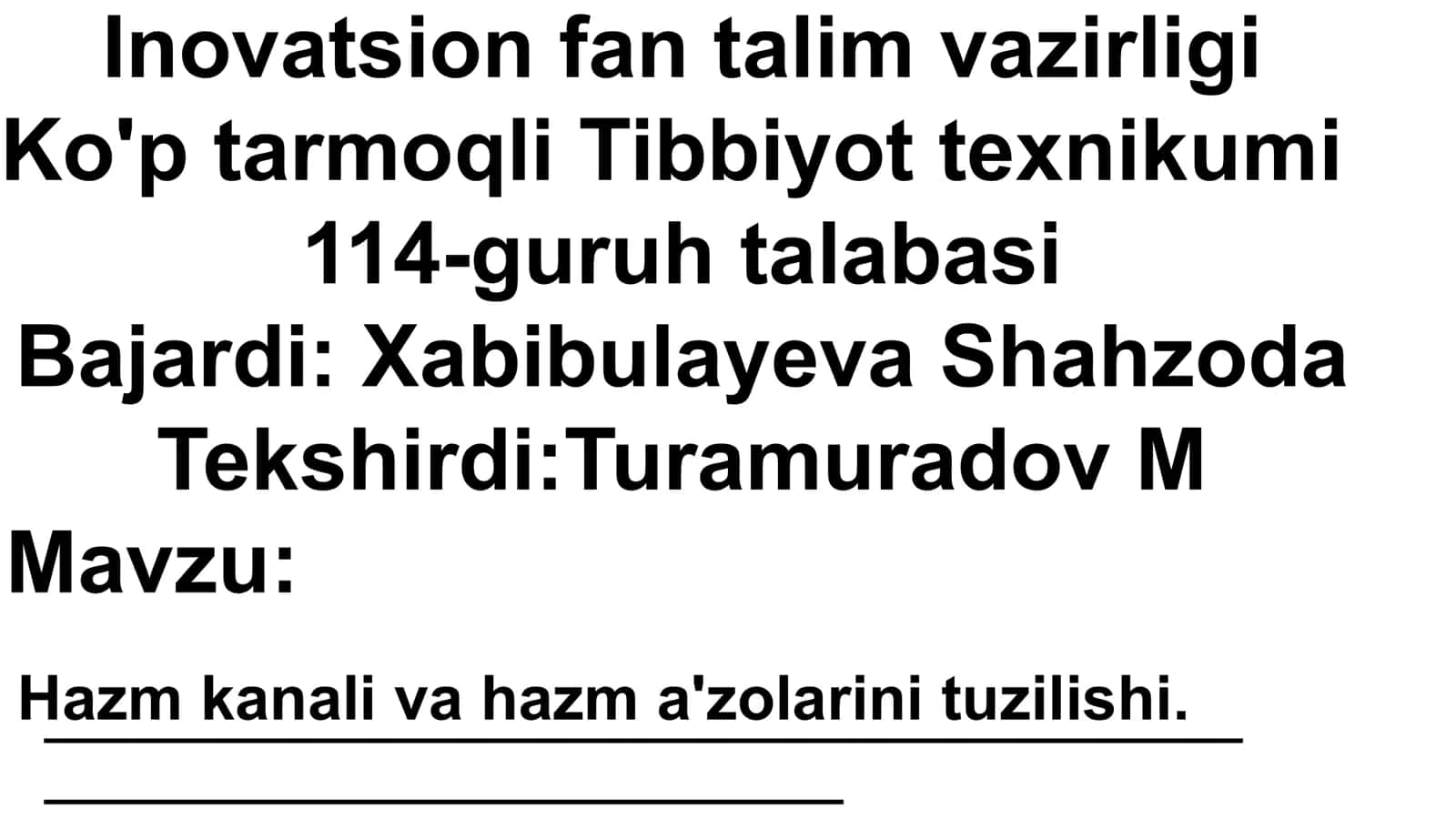 Ovqat hazm qilish sistemasi