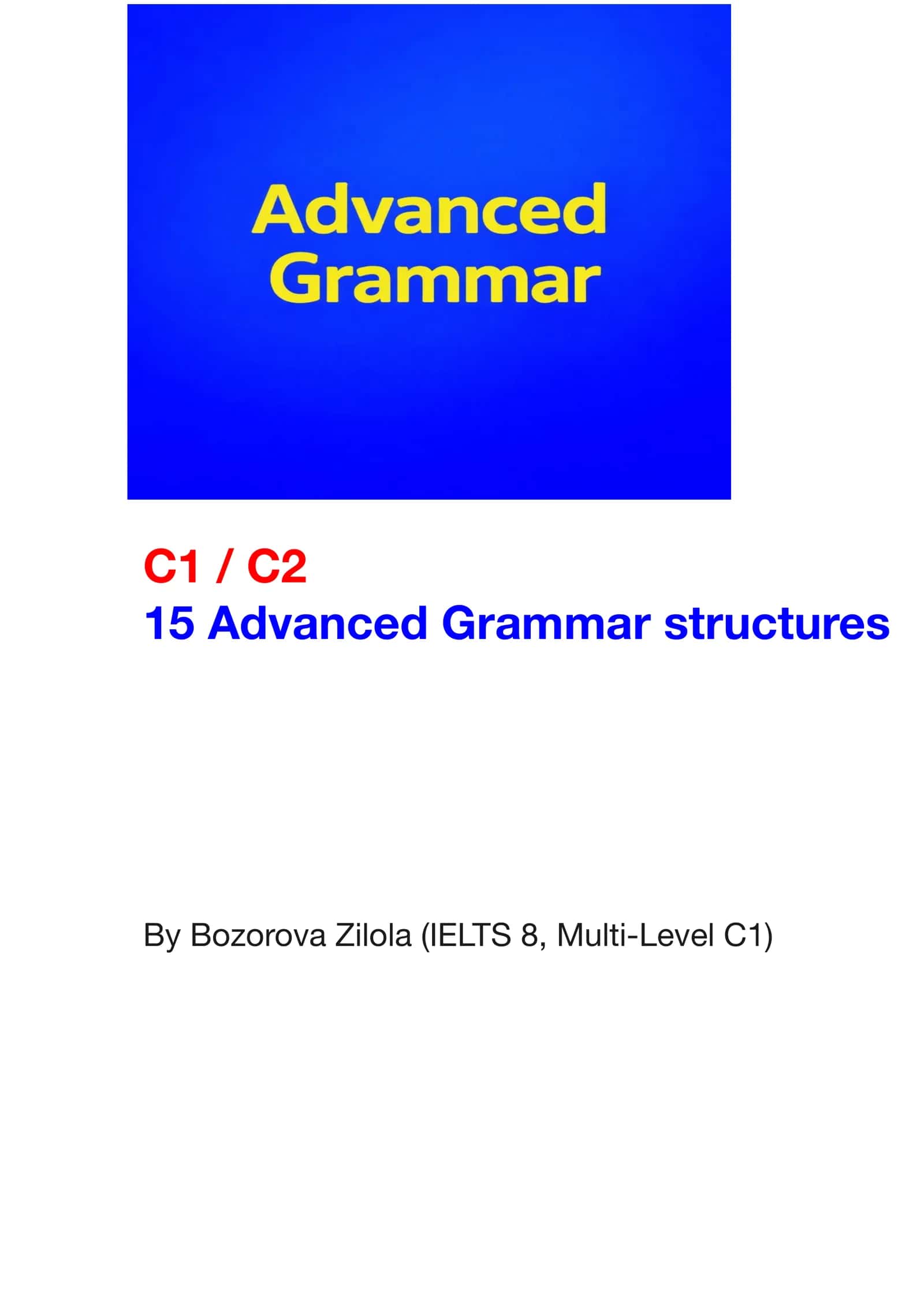 15 Advanced Grammar structures