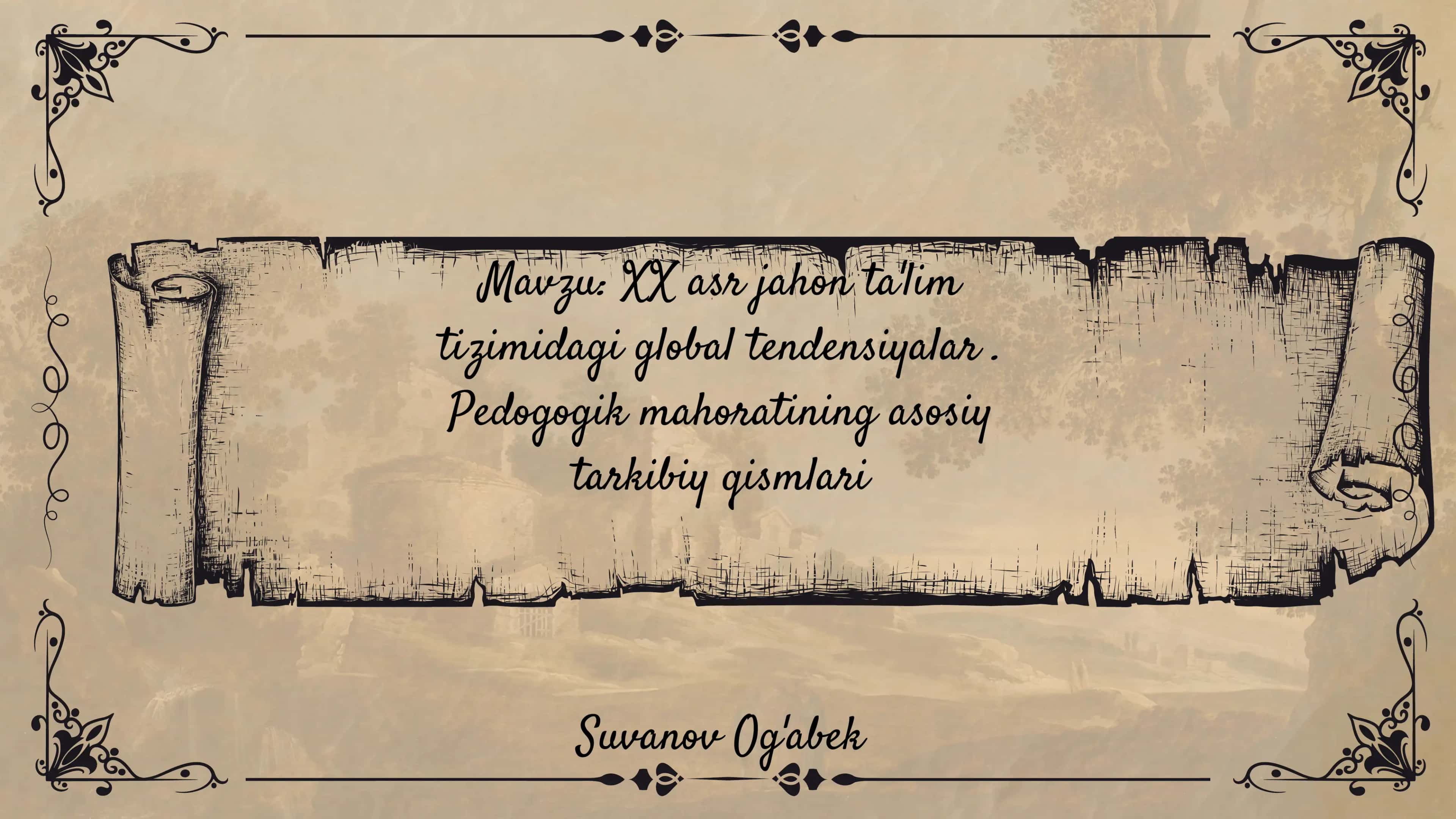 Pedagogik mahoratning asosiy tarkibiy qismlari