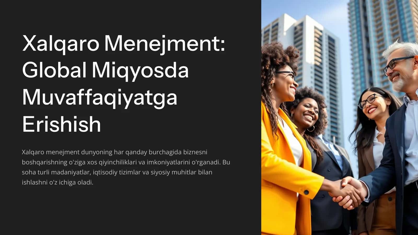 Xalqaro Menejment Global Miqyosda Muvaffaqiyatga Erishish