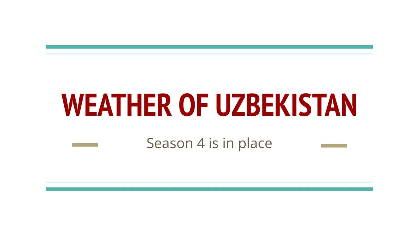 WEATHER OF UZBEKISTAN