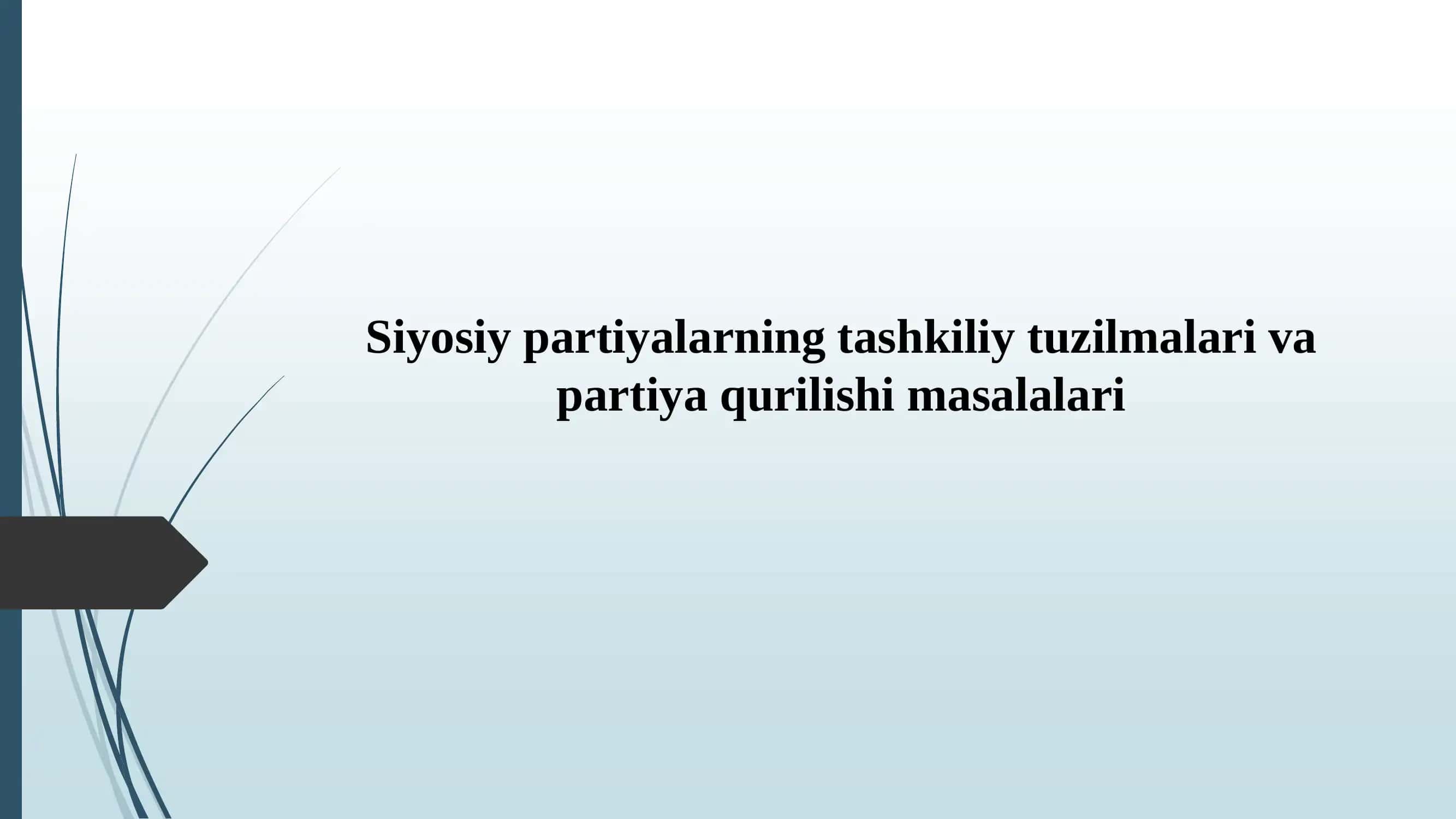 Siyosiy partiyalarning tashkiliy tuzilmalari va partiya qurilishi masalalari