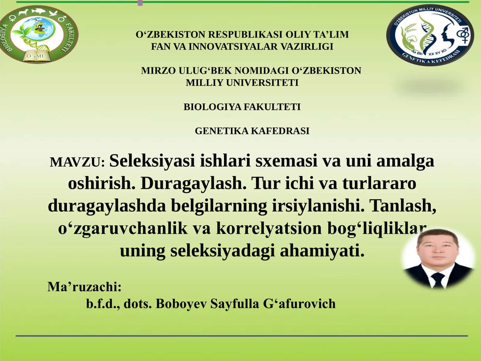 Seleksiyasi ishlari sxemasi va uni amalga oshirish. Duragaylash. Tur ichi va turlararo duragaylashda belgilarning irsiylanishi. Tanlash, o‘zgaruvchanlik va korrelyatsion bog‘liqliklar uning seleksiyadagi ahamiyati