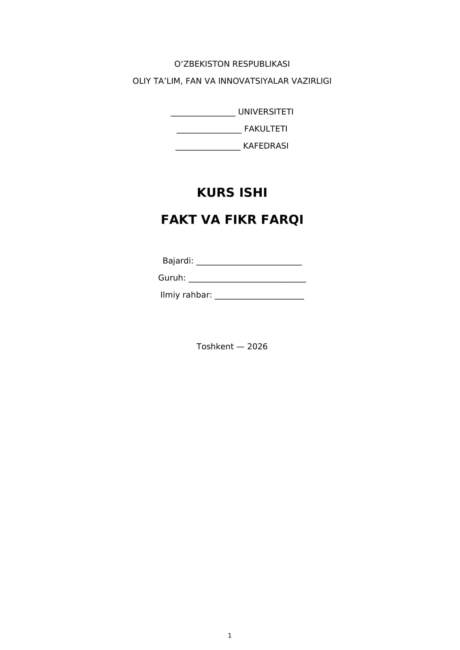 Fakt va fikr farqi