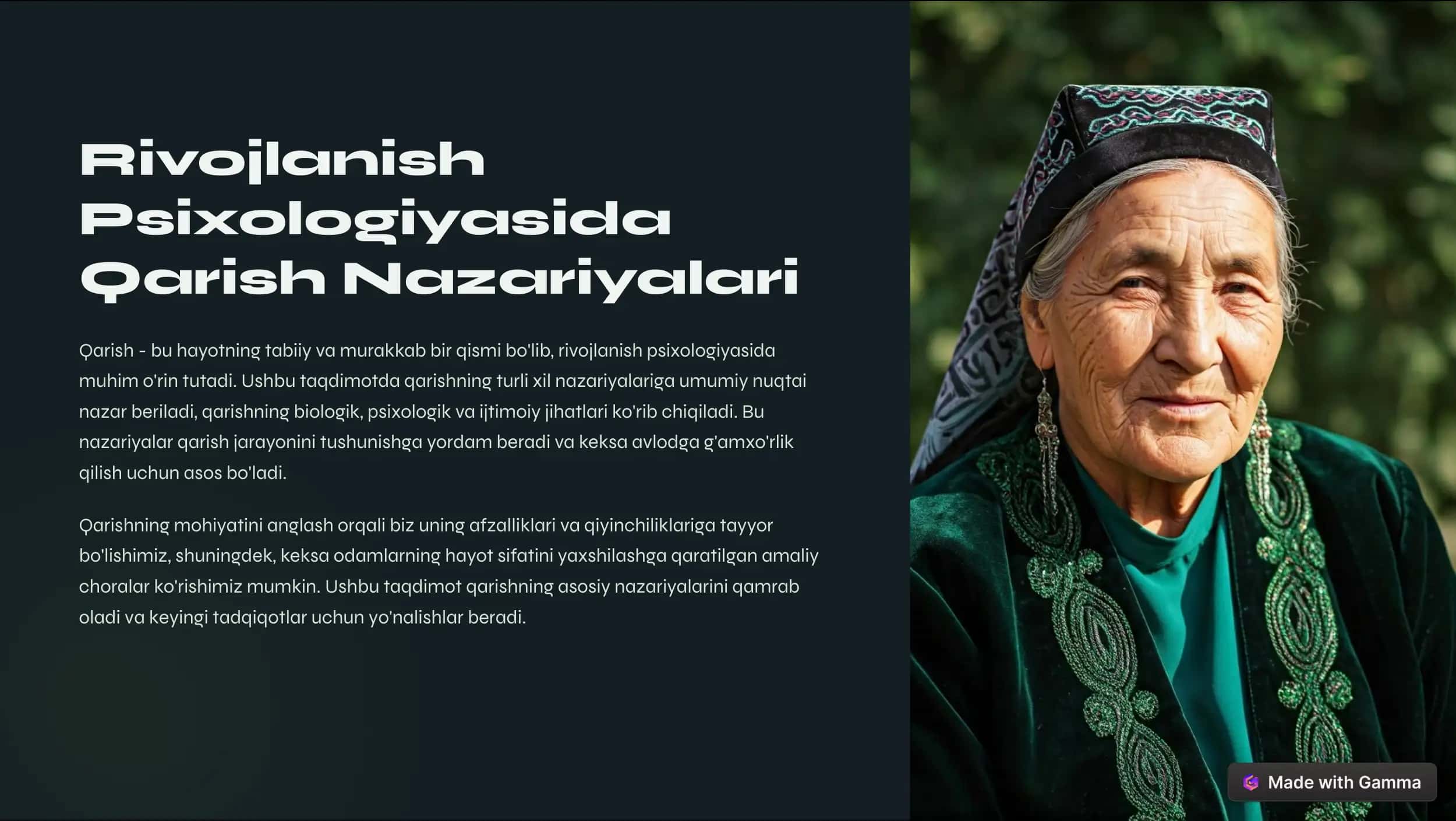 Rivojlanish Psixologiyasida Qarish Nazariyalari