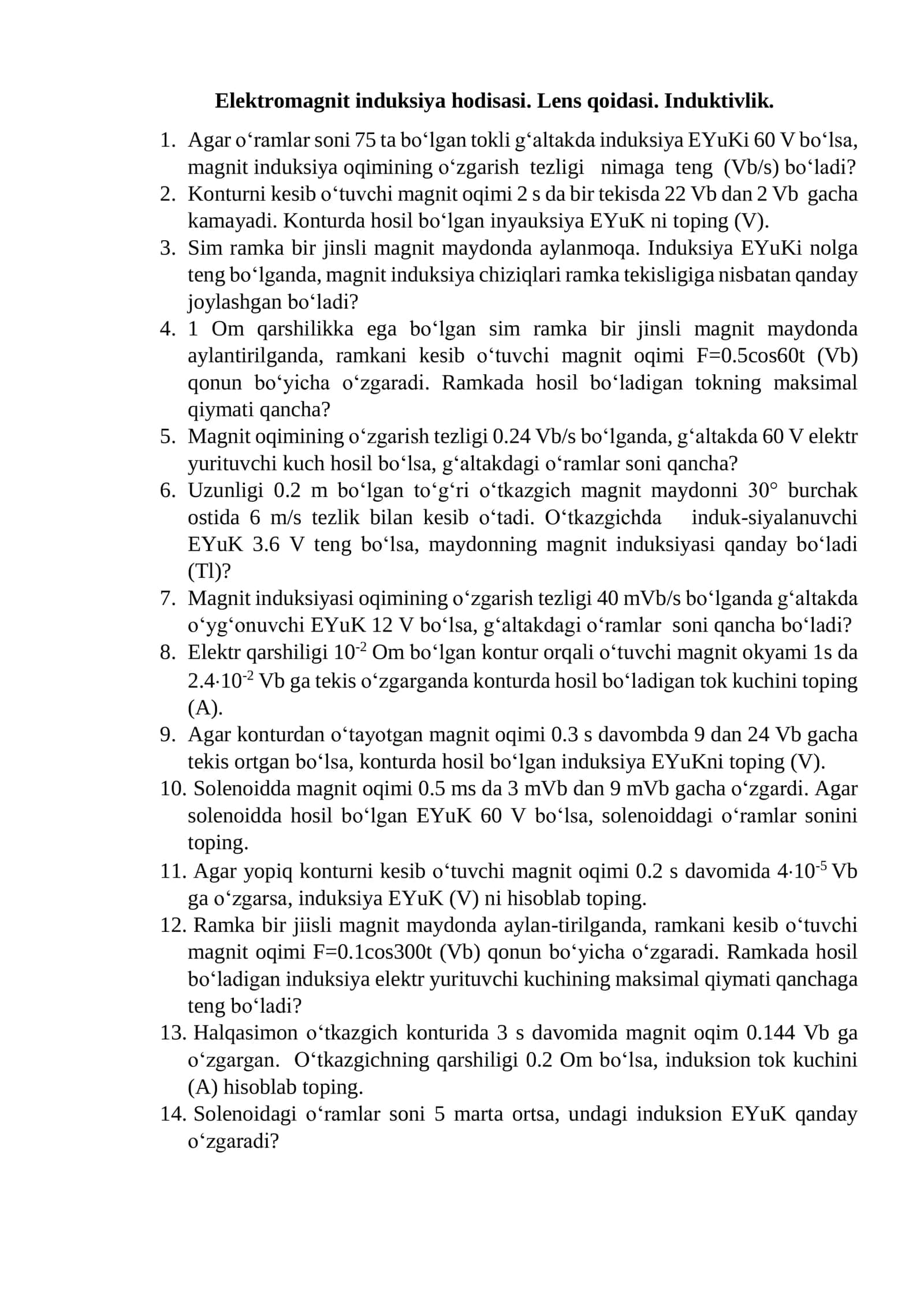 Elektromagnit induksiya hodisasi