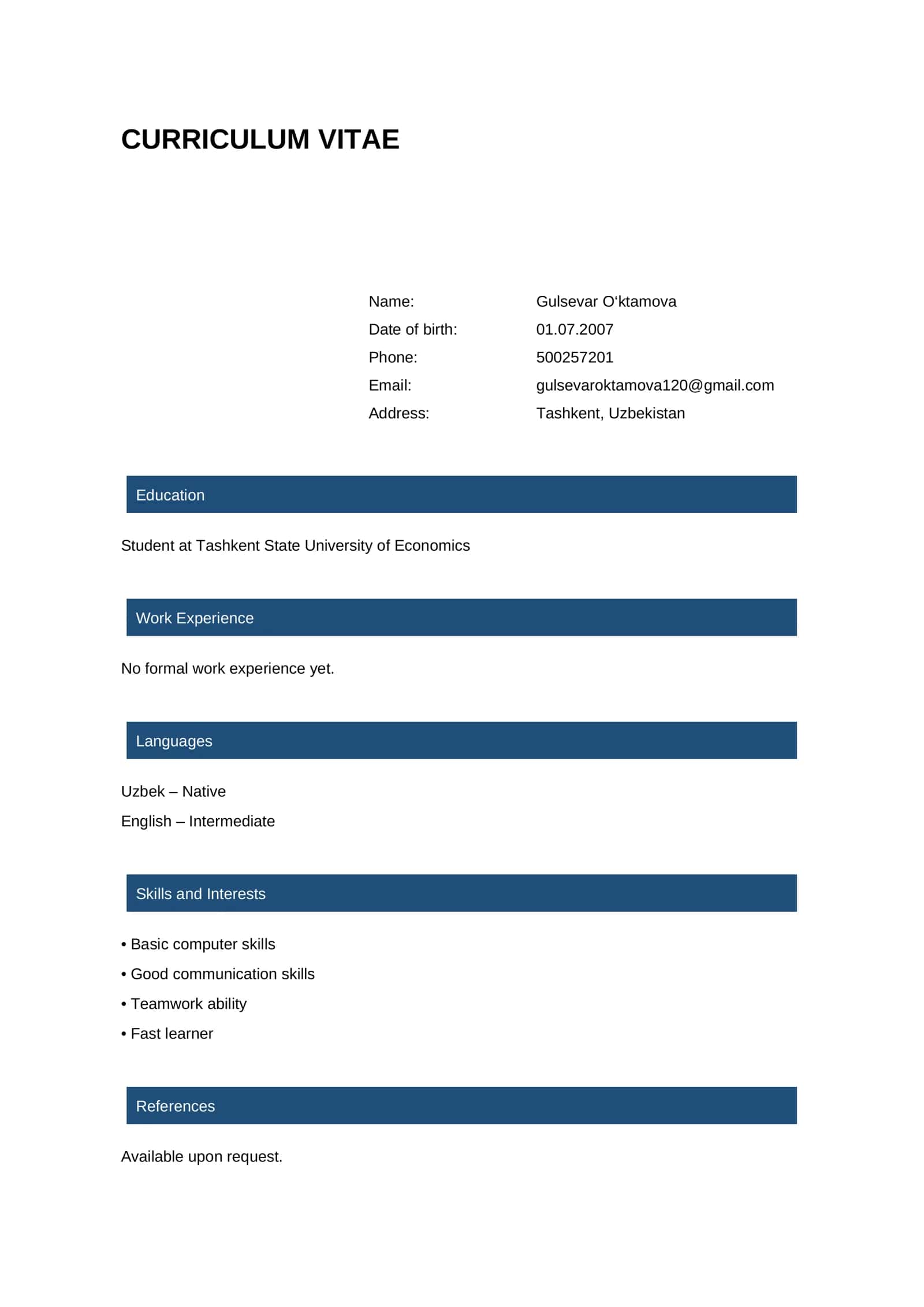 Curriculum Vitae