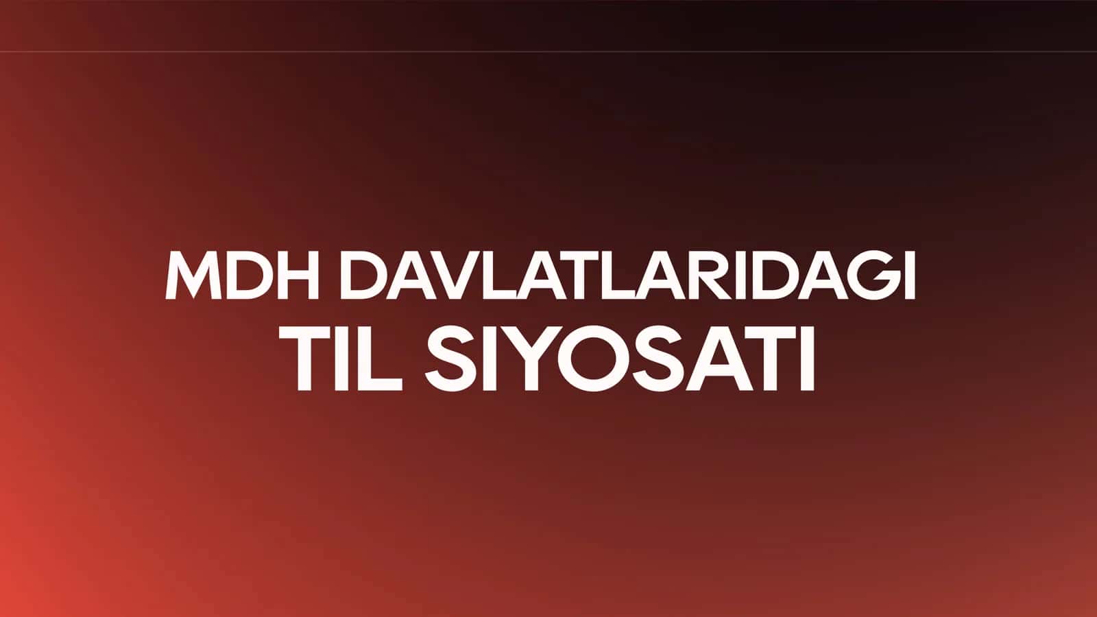 MDH DAVLATLARIDAGI TIL SIYOSATI