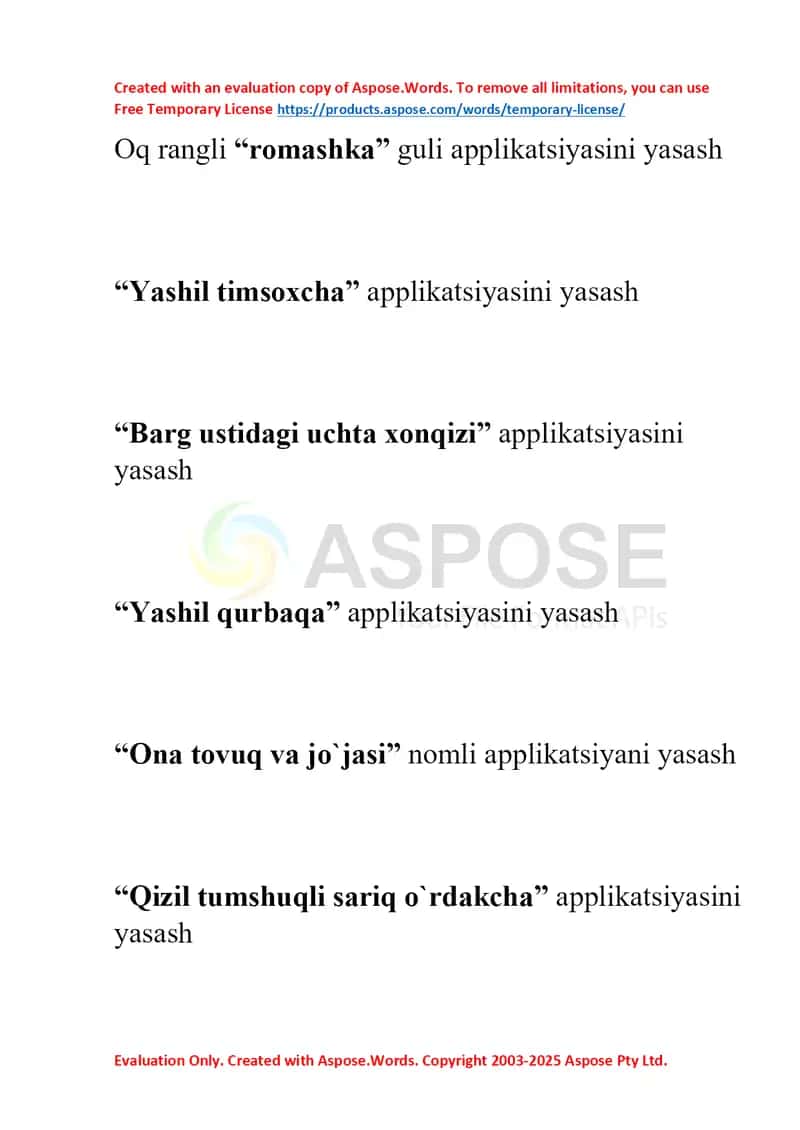 Oq rangli “romashka” guli applikatsiyasini yasash