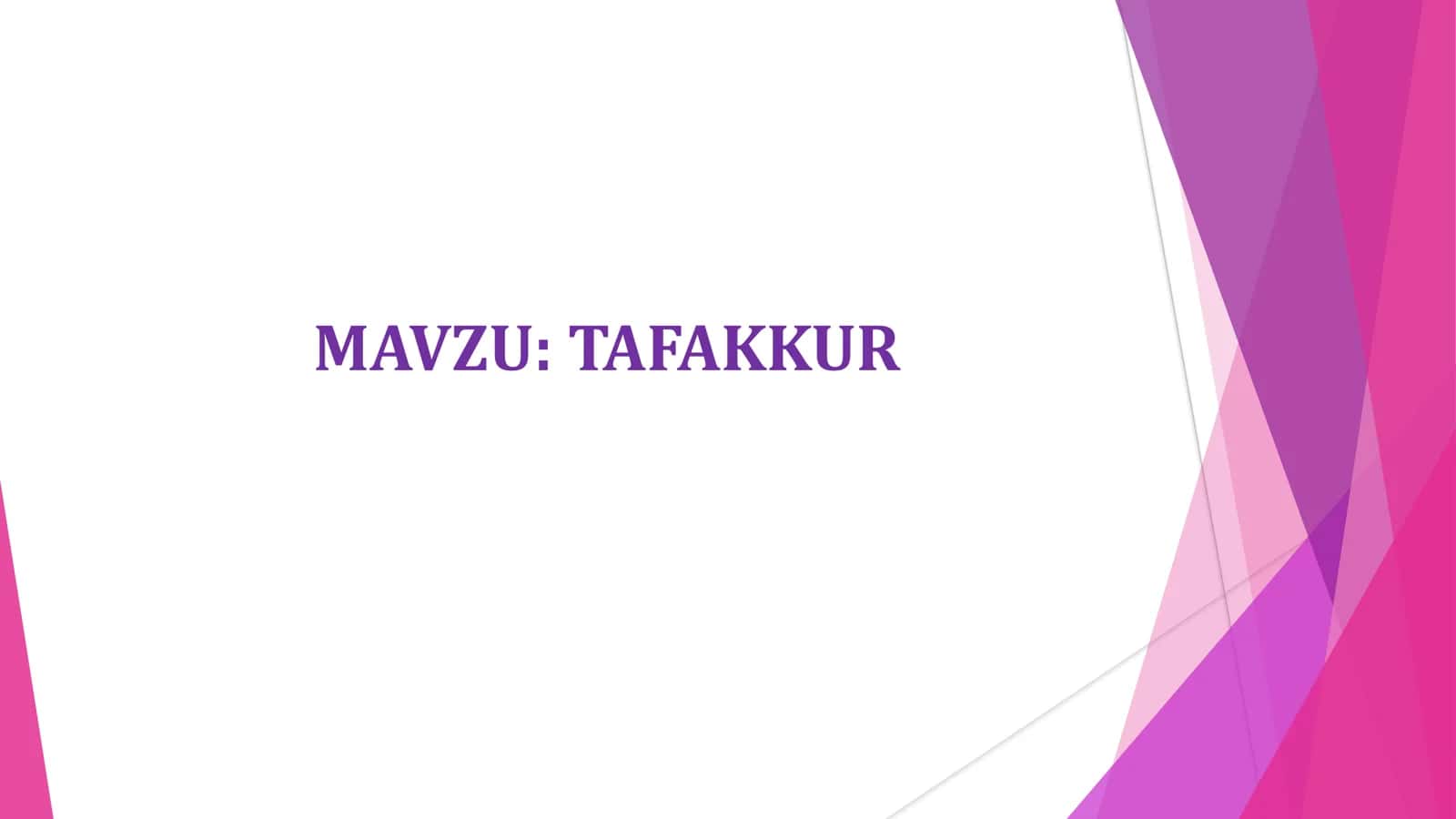TAFAKKUR