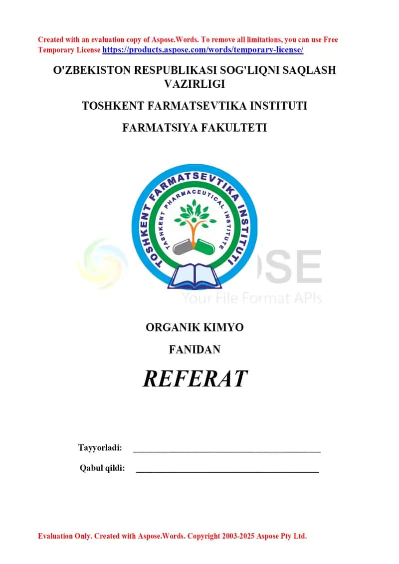14. Aminlarning olinish usullari. Diaminlar - putretsin va kadaverin. Azobo'yoqlar. Referat 15 bet