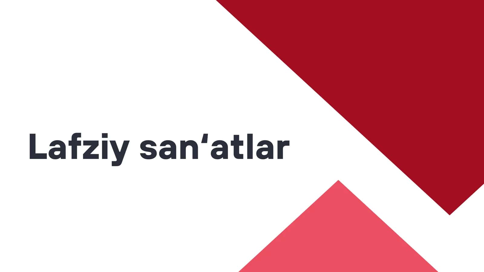 Lafziy san‘atlar