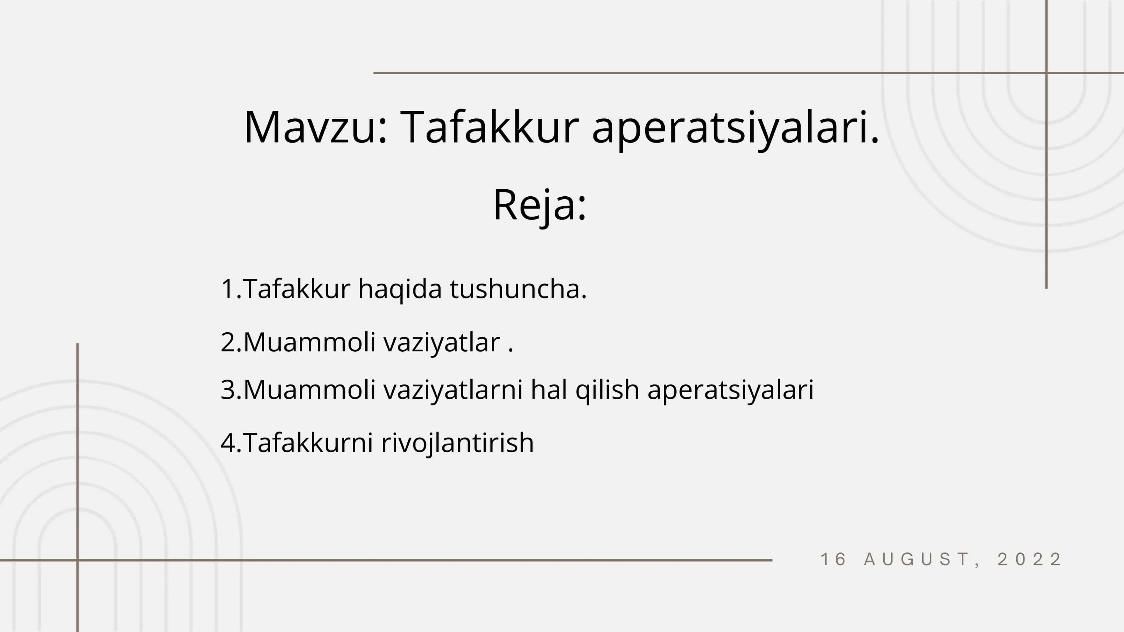 Tafakkur Mavzusida slayd