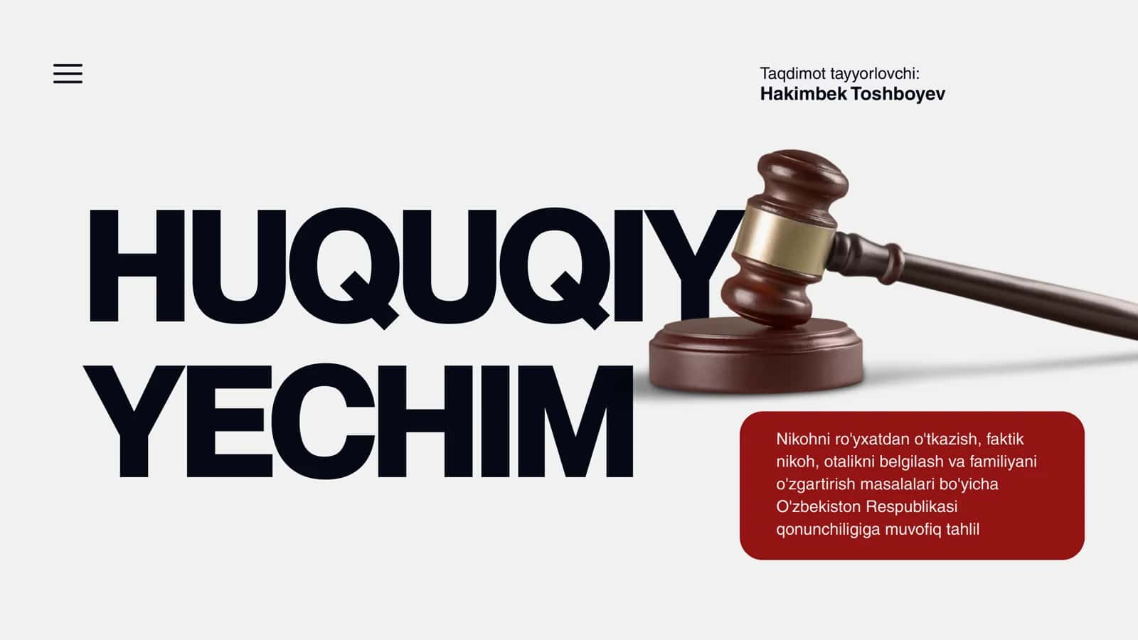 HUQUQIY YECHIM