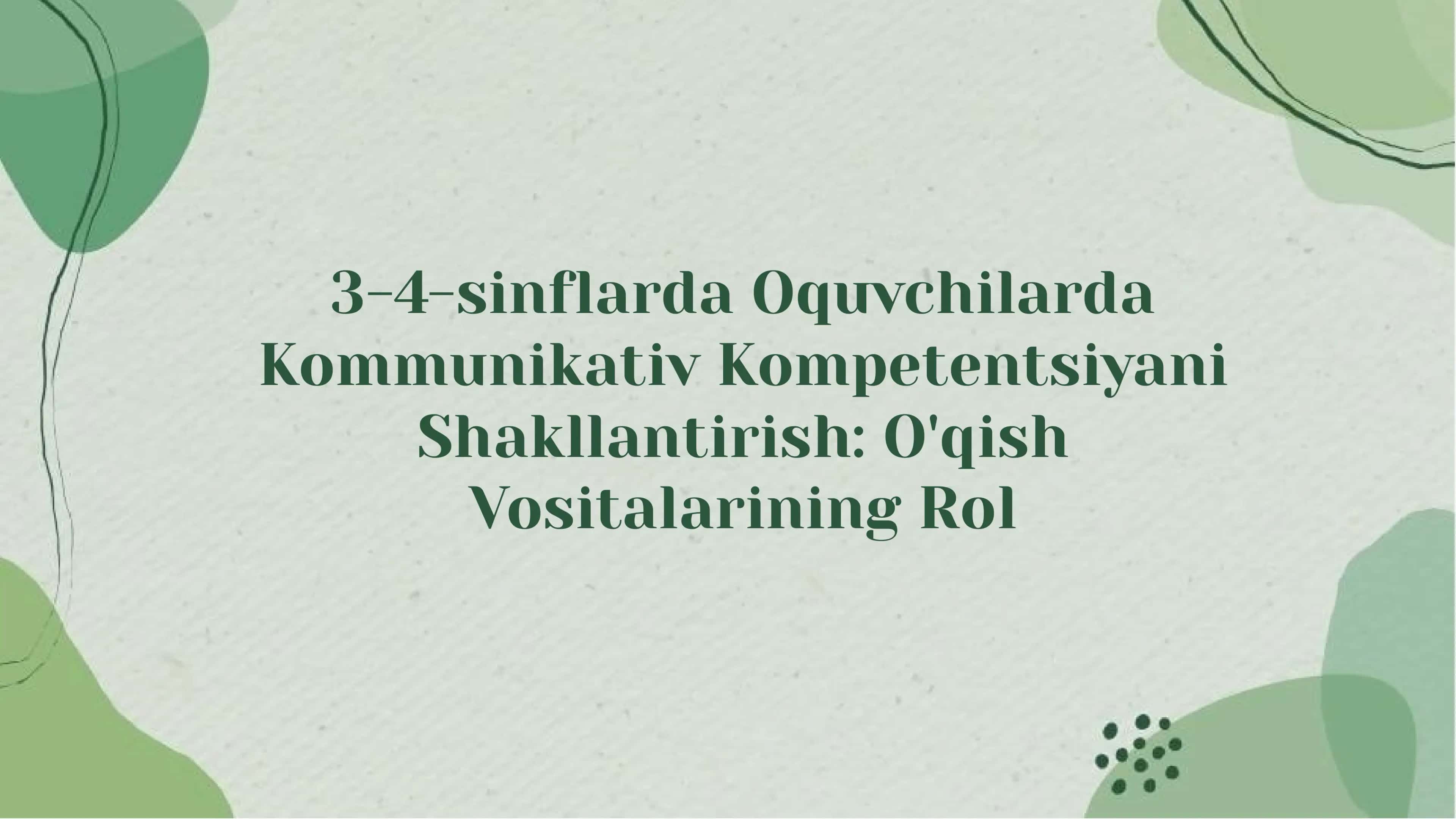 O'qish Vositalari