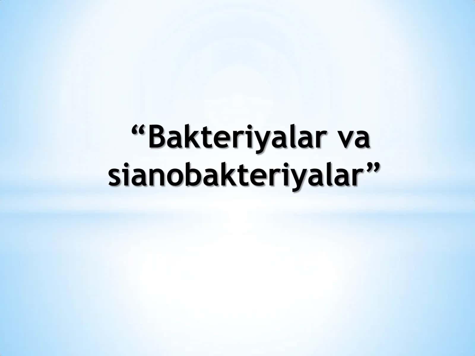 Bakteriyalar va sianobakteriyalar