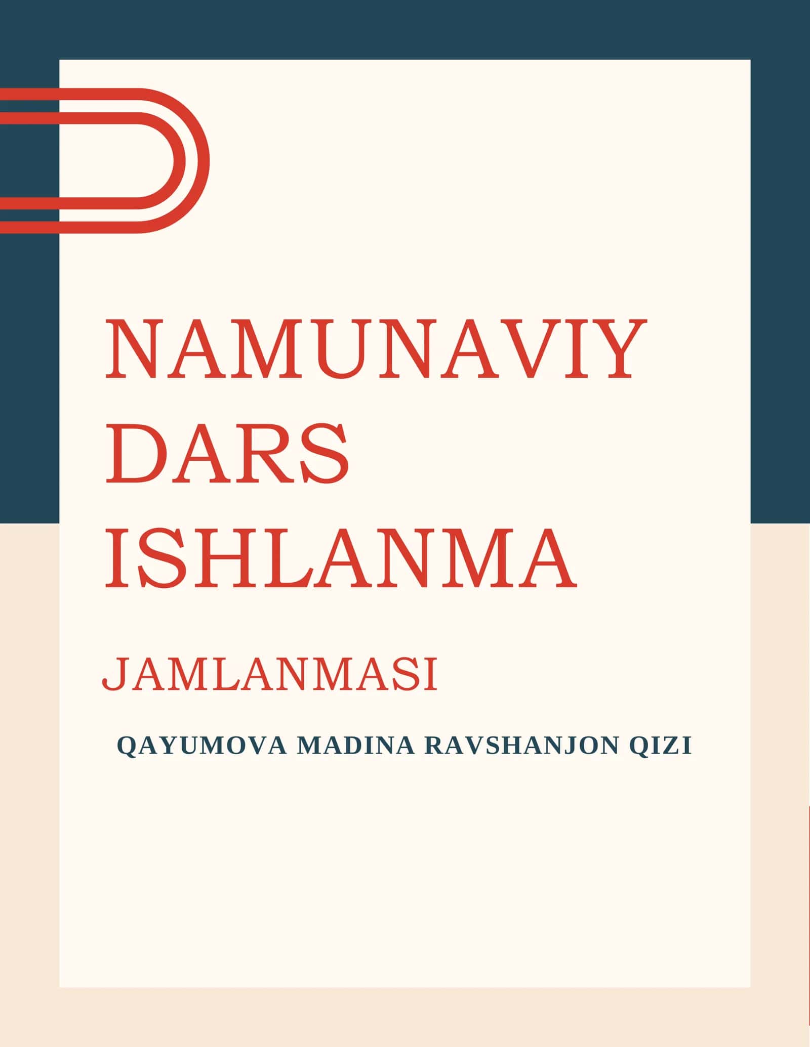 Ona tili va Adabiyot fanidan namunaviy dars ishlanma