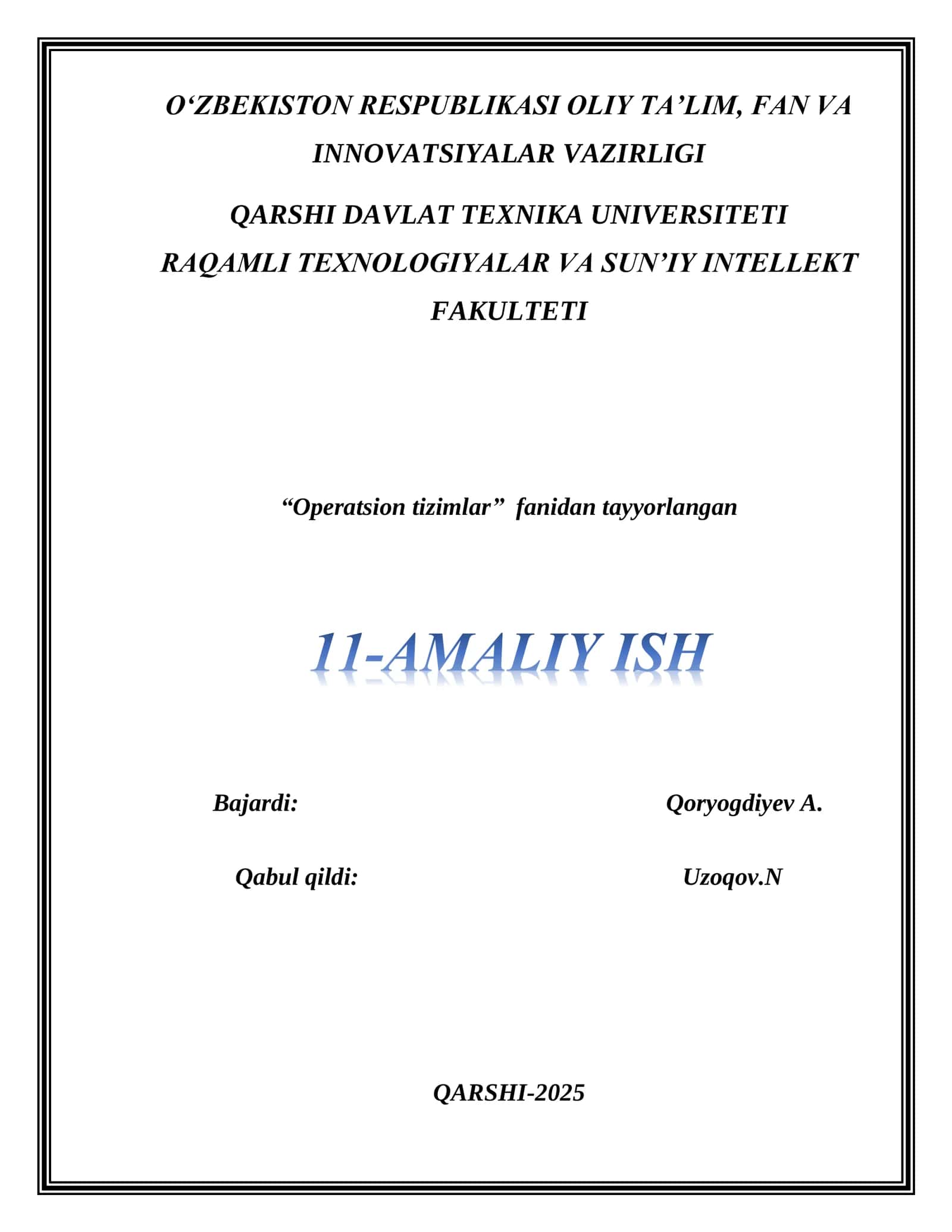Operatsion tizimlar xavfsizlik komponentalari