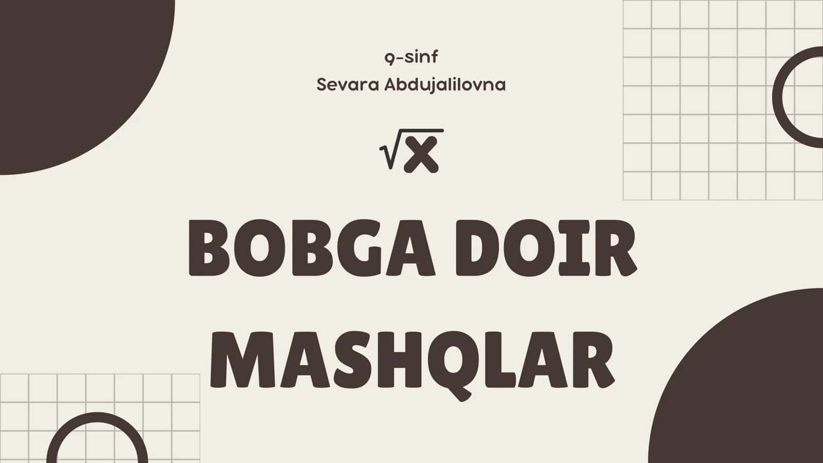 Bobga doir mashqlar