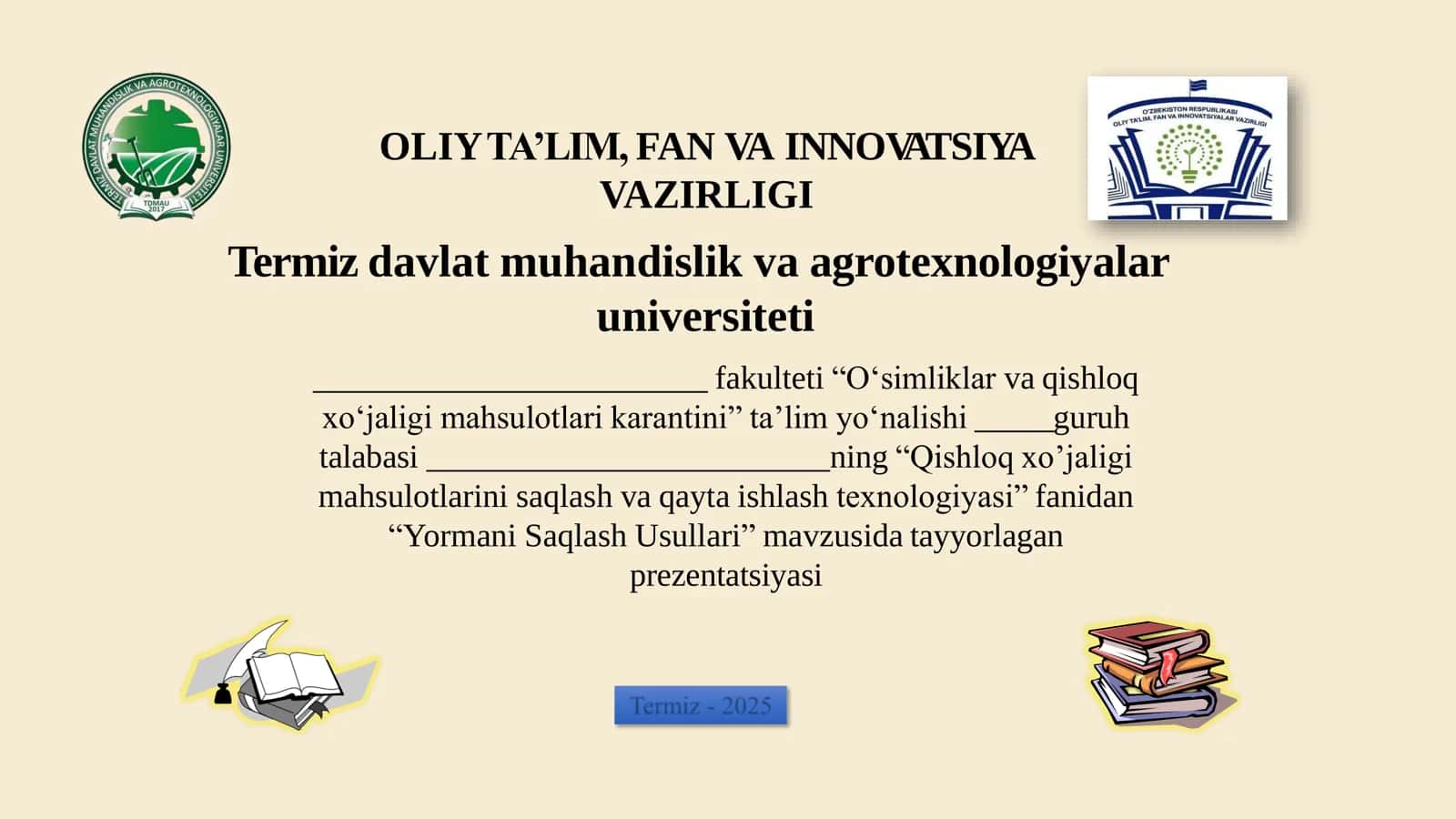 Yormani Saqlash Usullari