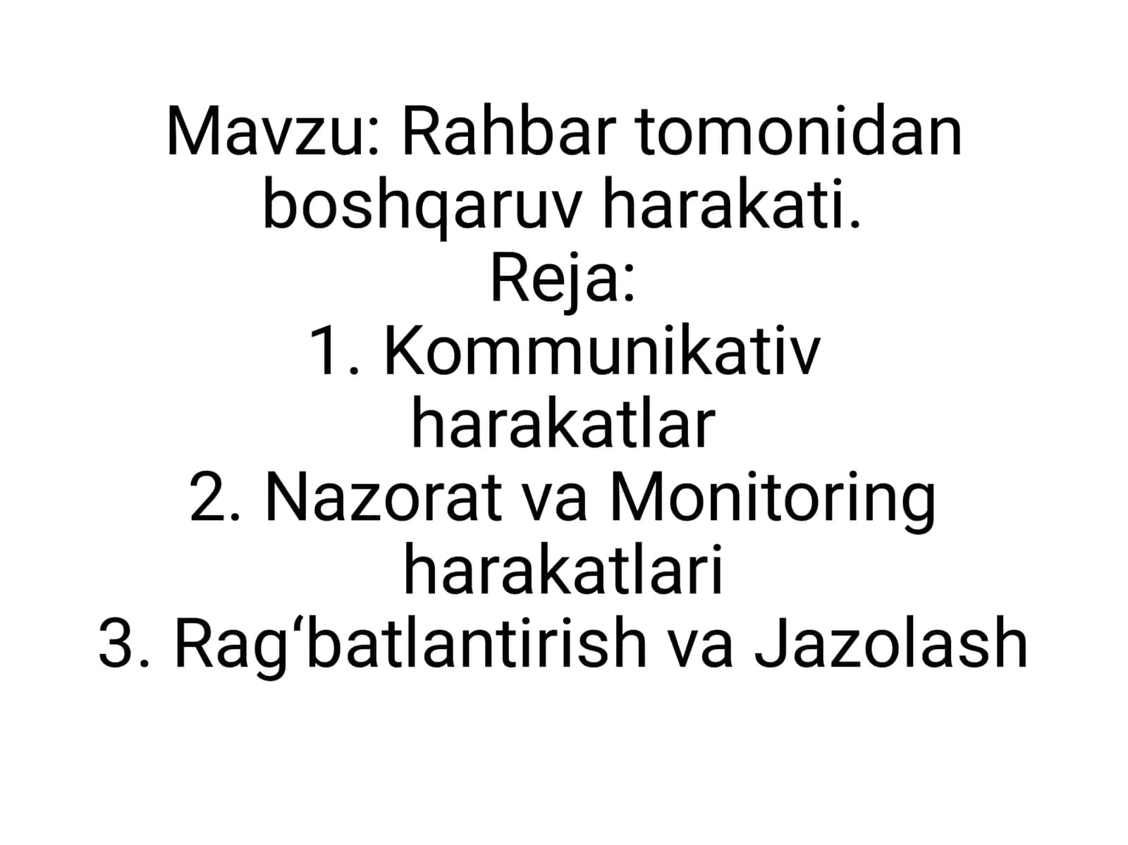 Rahbar tomonidan boshqaruv harakati
