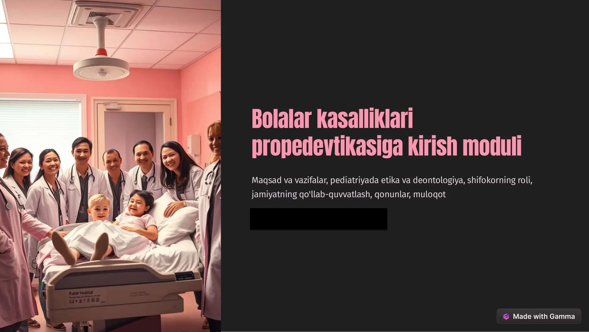 Bolalar kasalliklari propedevtikasiga kirish moduli