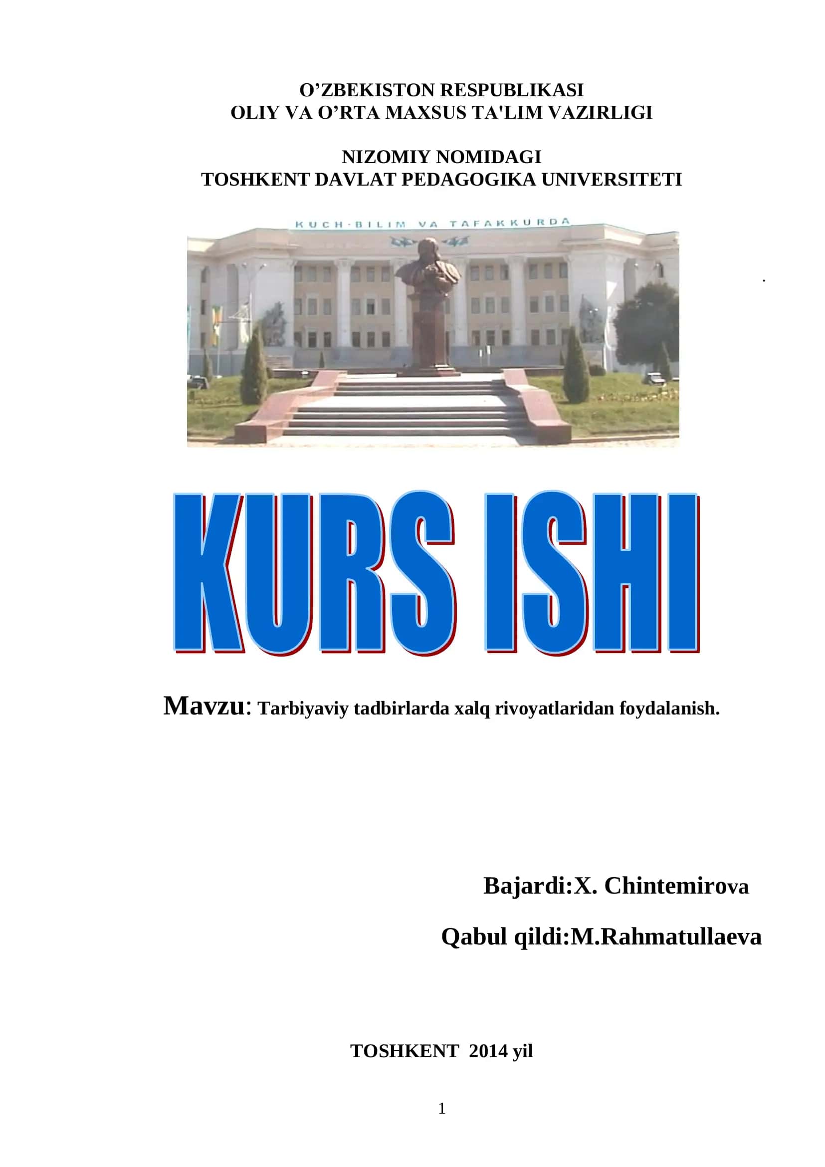 Tarbiyaviy tadbirlarda xalq rivoyatlaridan foydalanish