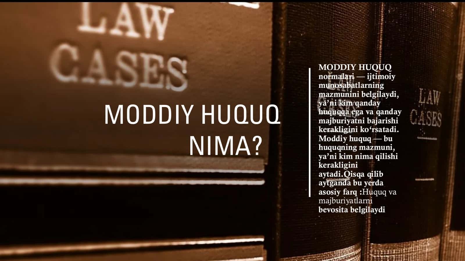 Fuqarolik huquqiga kirish /moddiy huquq va protsessual huquq