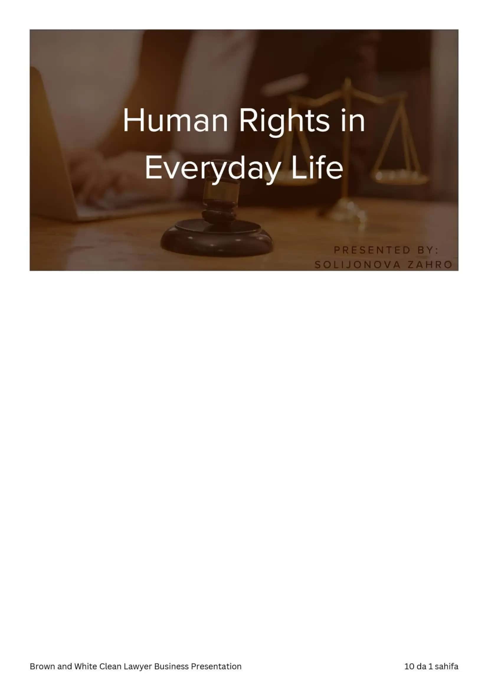 Human Rights in everyday life