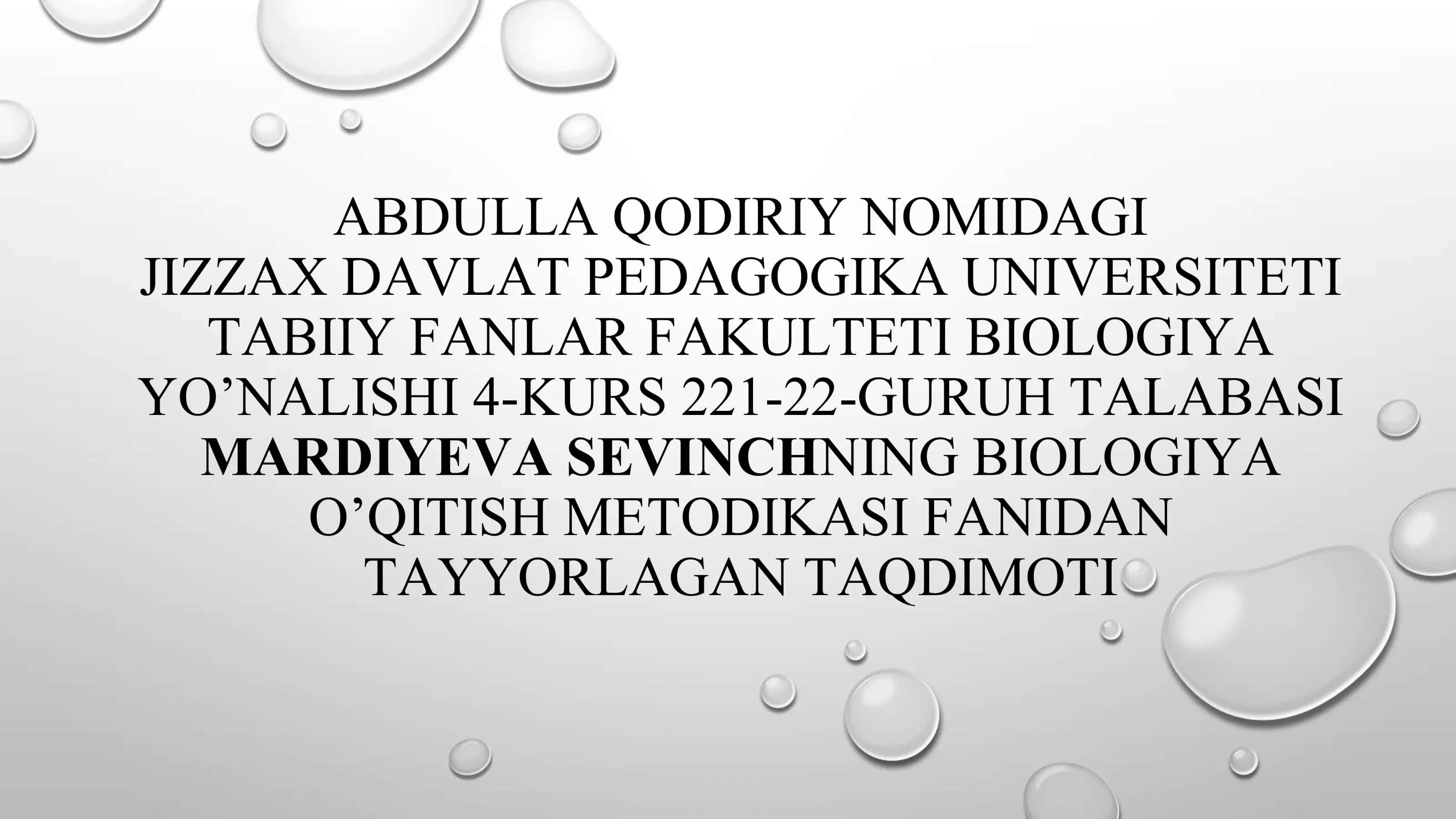 Tabiiy fanlarni o‘qitish metodikasi va tashkil etish turlari