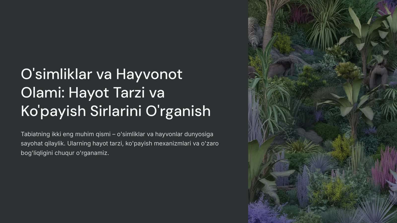 O'simliklar va Hayvonot